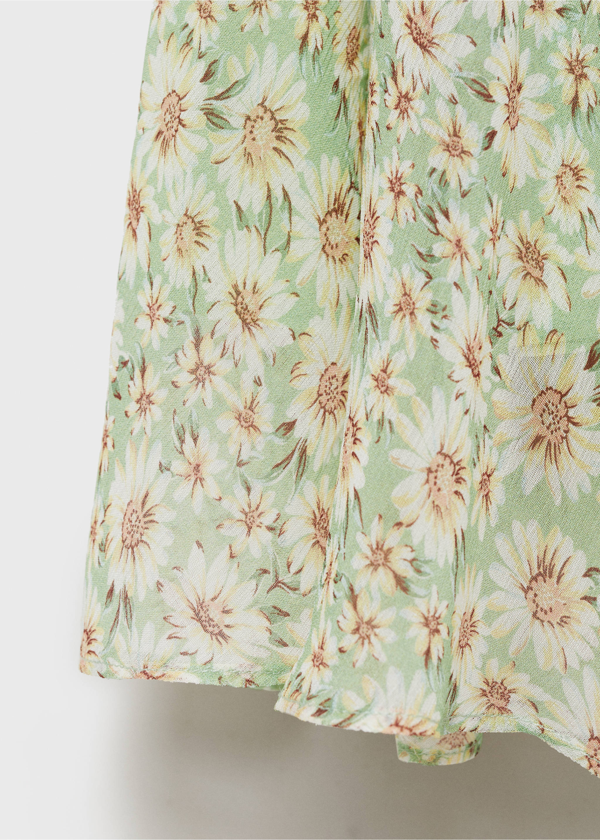 Long floral flared skirt - Details of the article 8, Pastel Green. Ref: 87075757-00.