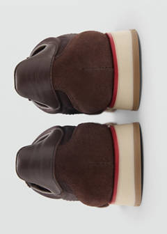 Trainers with contrasting stripe and suede panels — Chocolate 5