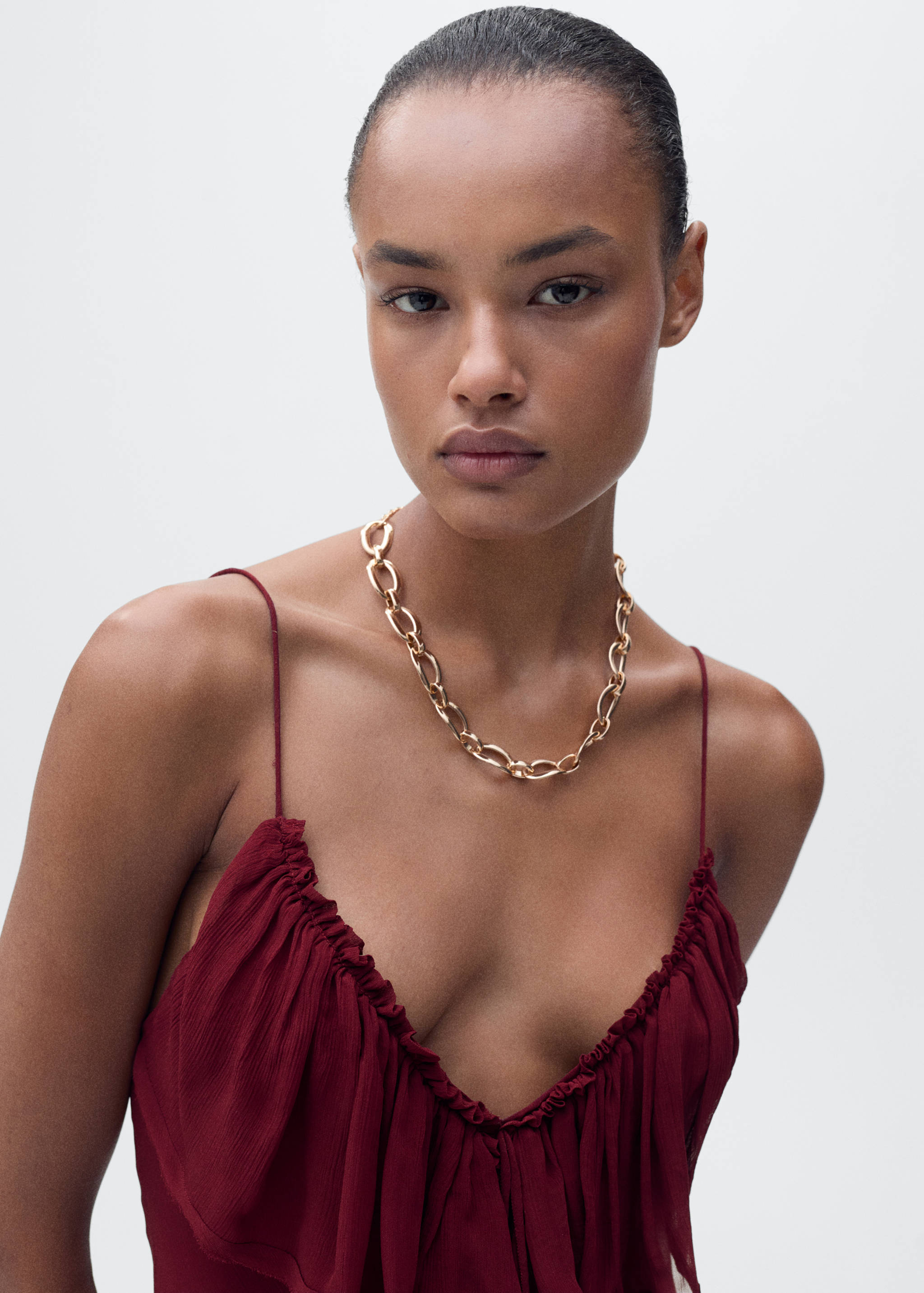 Chiffon dress with ruffle detail - Details of the article 1