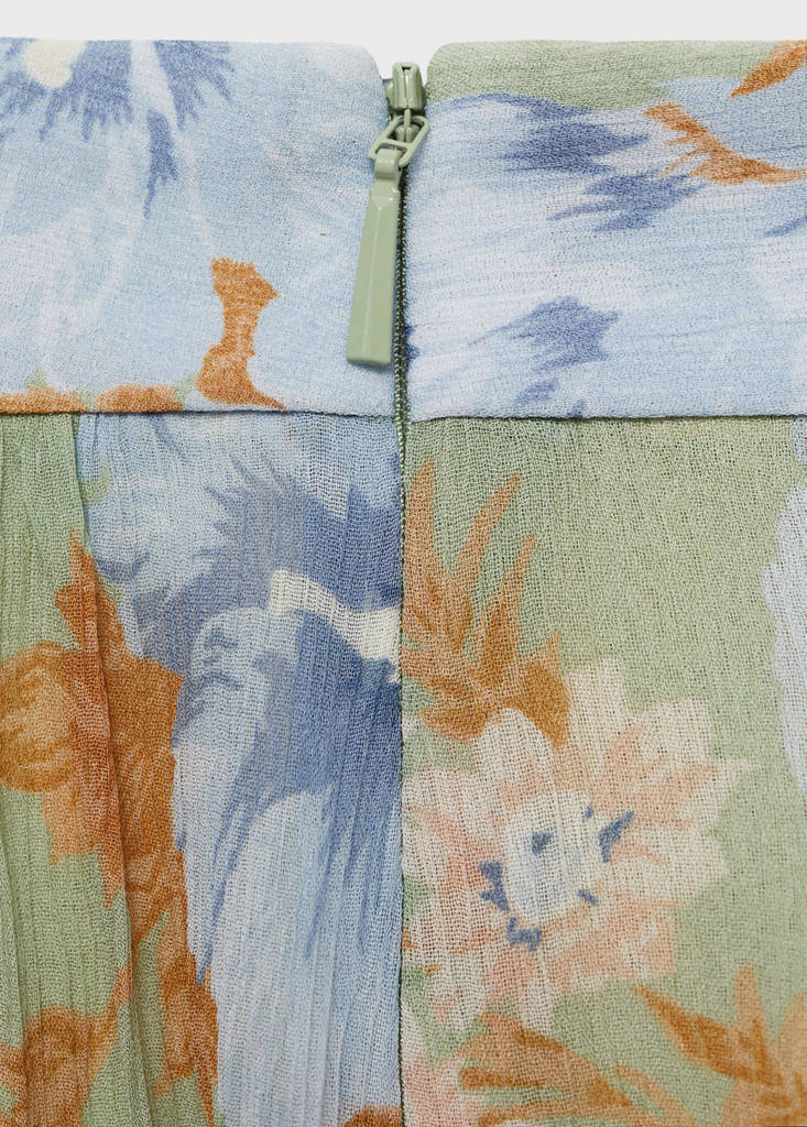 Floral-print balloon trousers — Mint Green