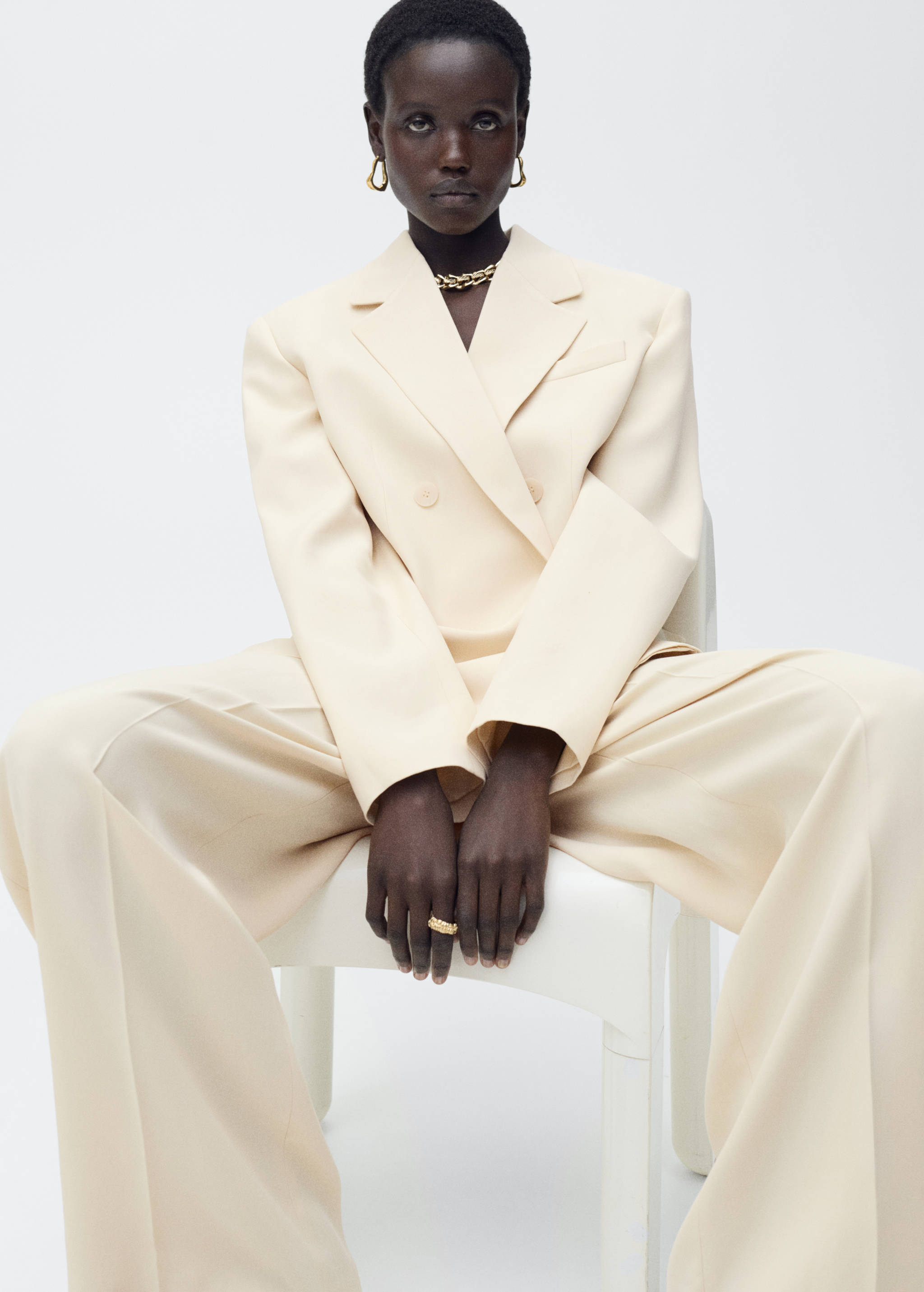 Wide leg pleated suit trousers - Details of the article 6