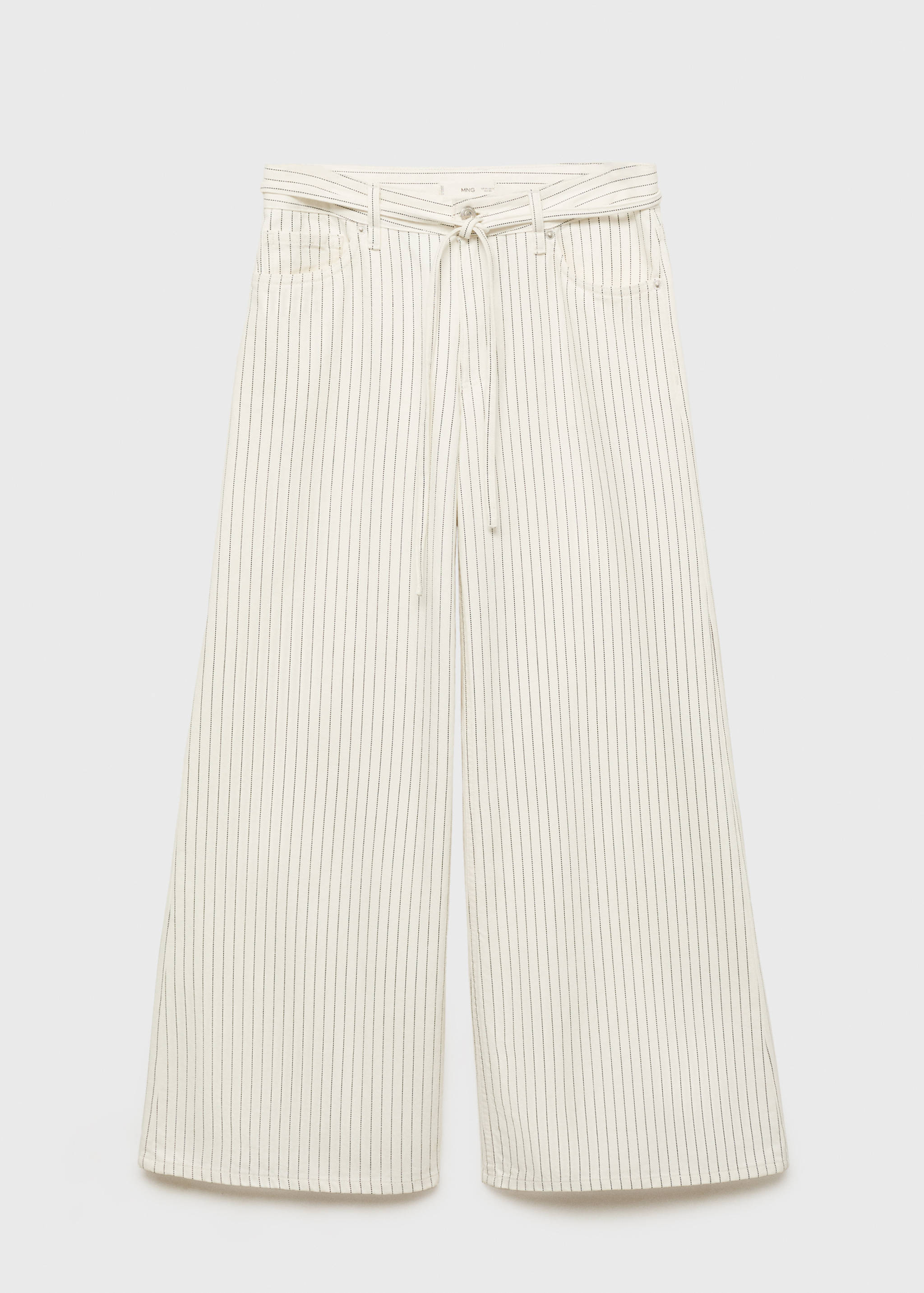 Wide leg jeans with stripes and belt - Article without model