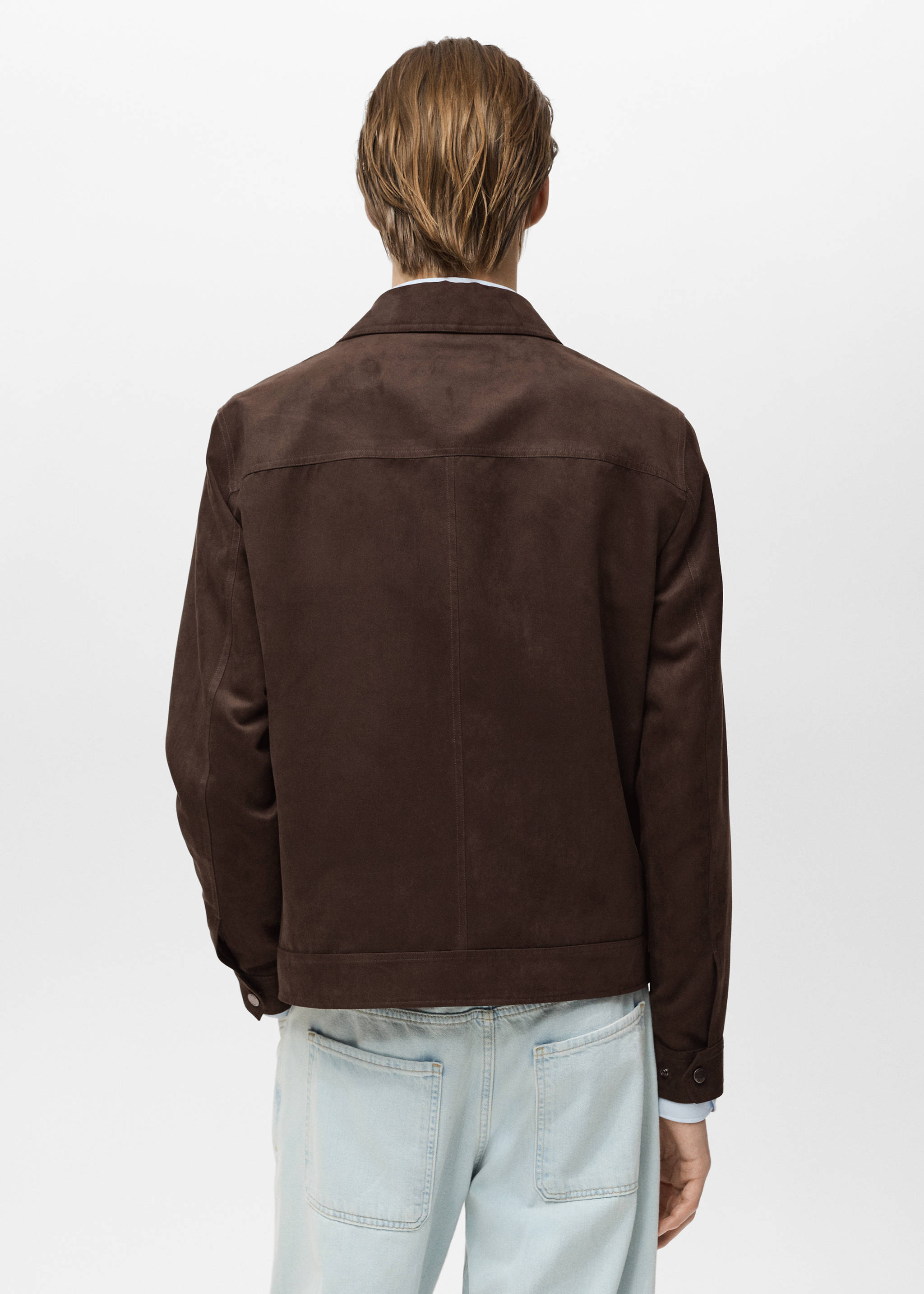 Suede-effect jacket with zip - Reverse of the article