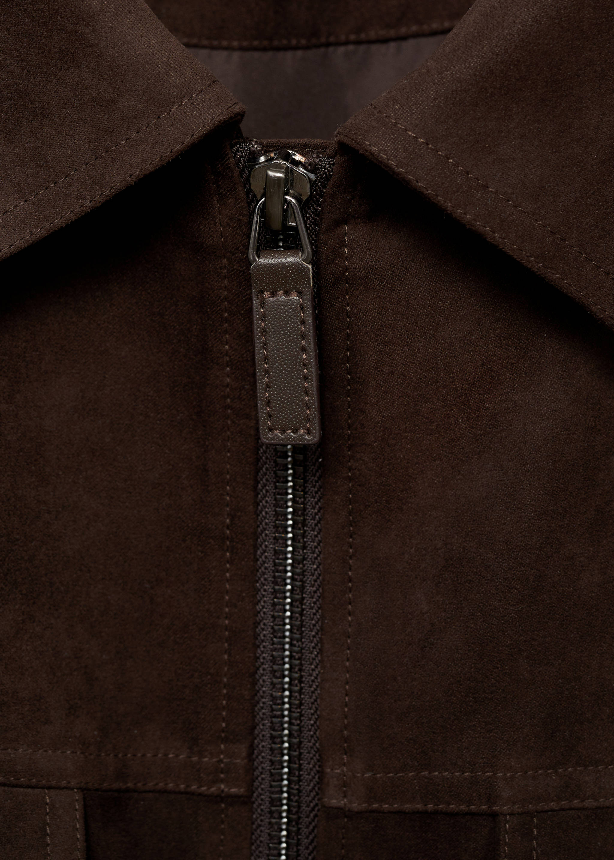 Suede-effect jacket with zip - Details of the article 0