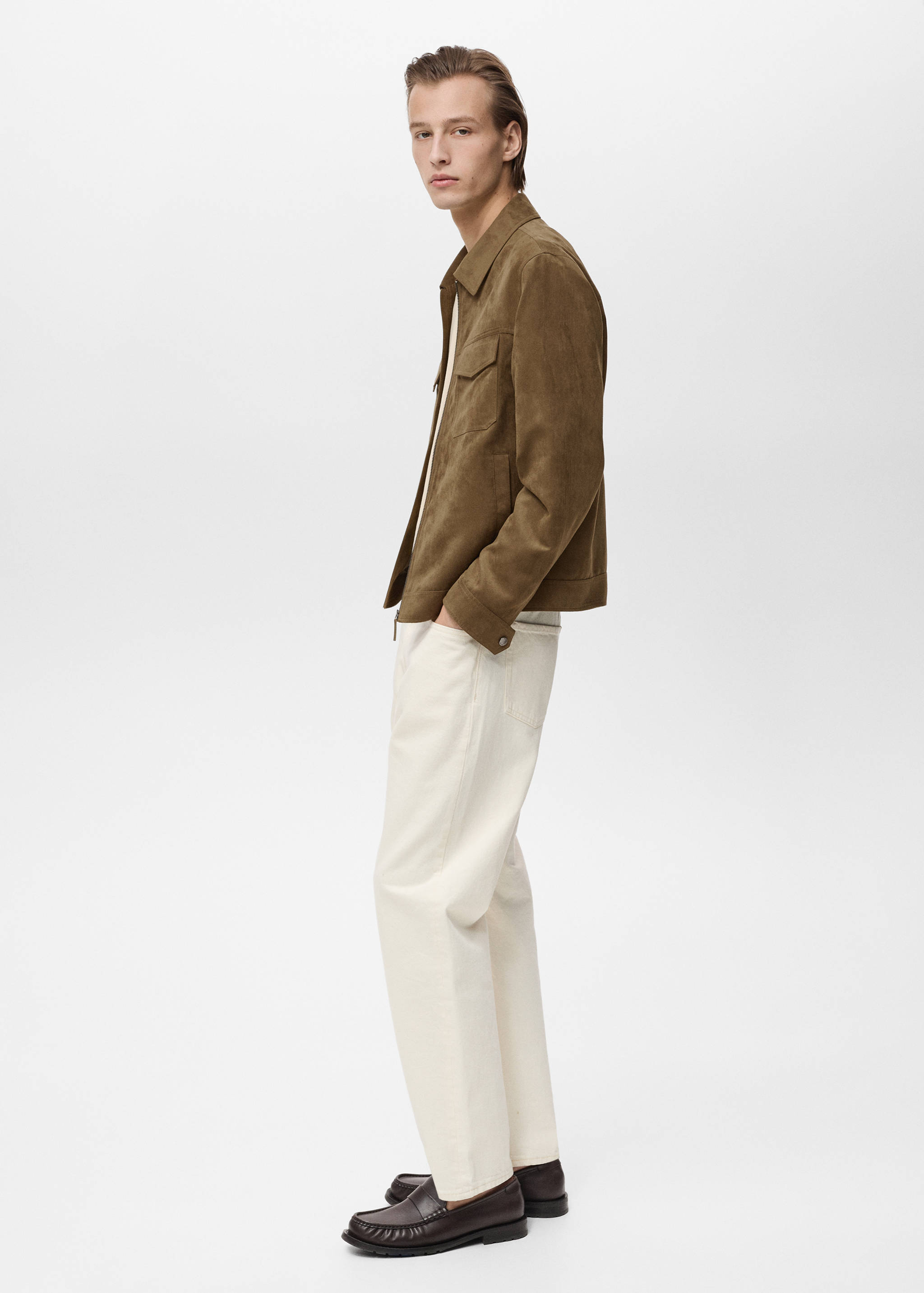 Suede-effect jacket with zip - Details of the article 2