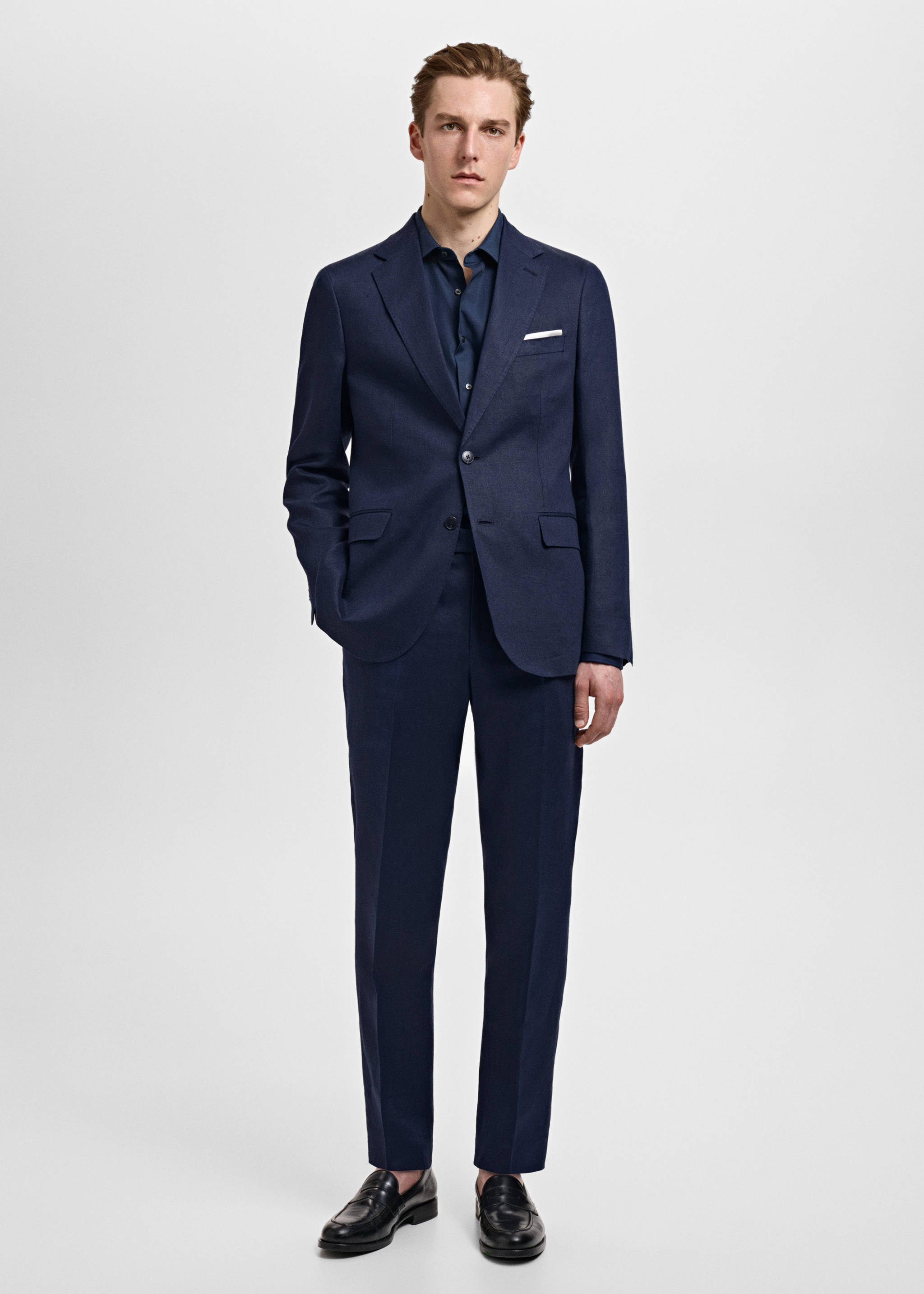 Amalfi 100% linen slim-fit suit jacket - General plane