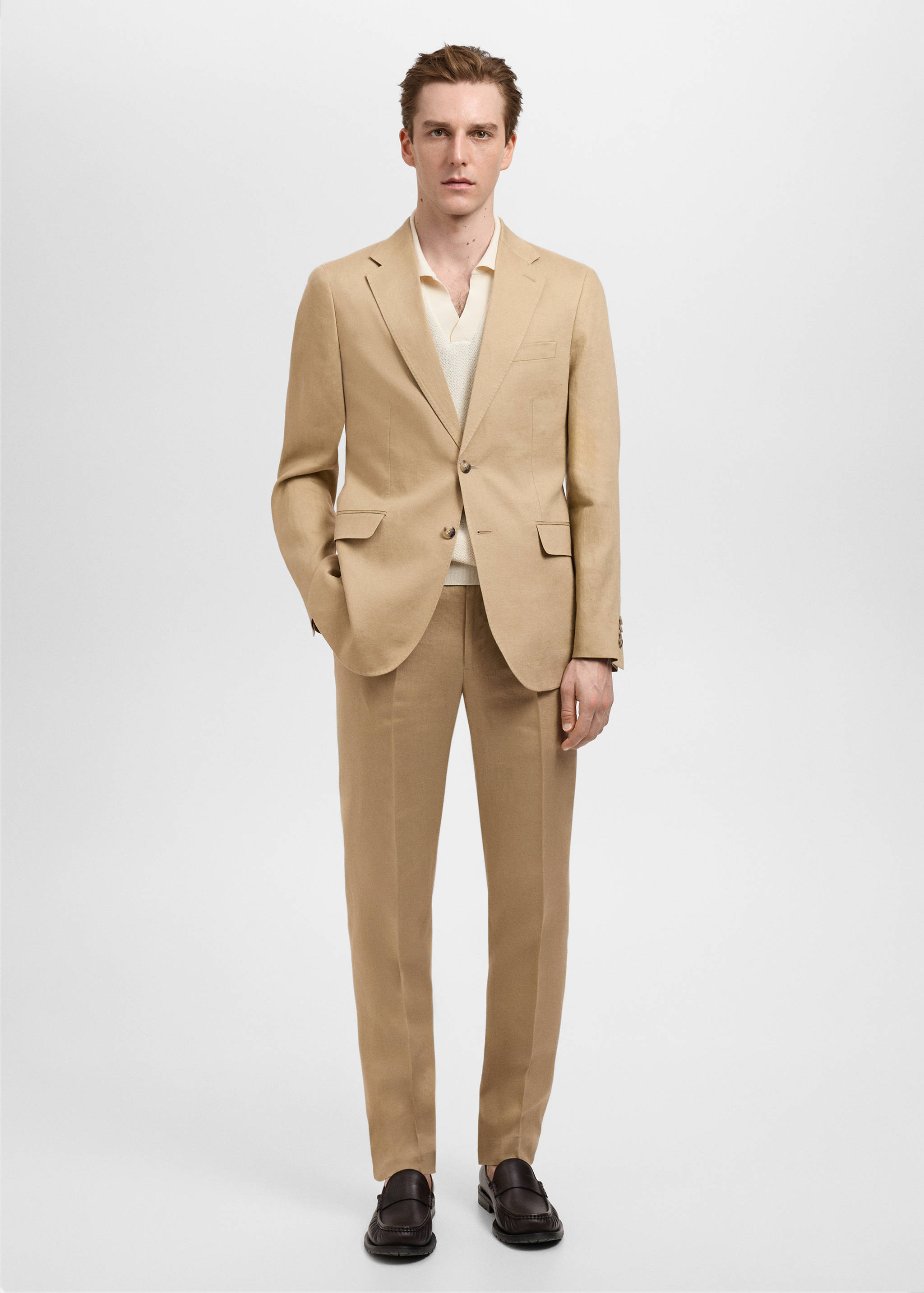 Amalfi 100% linen slim-fit suit blazer - General plane