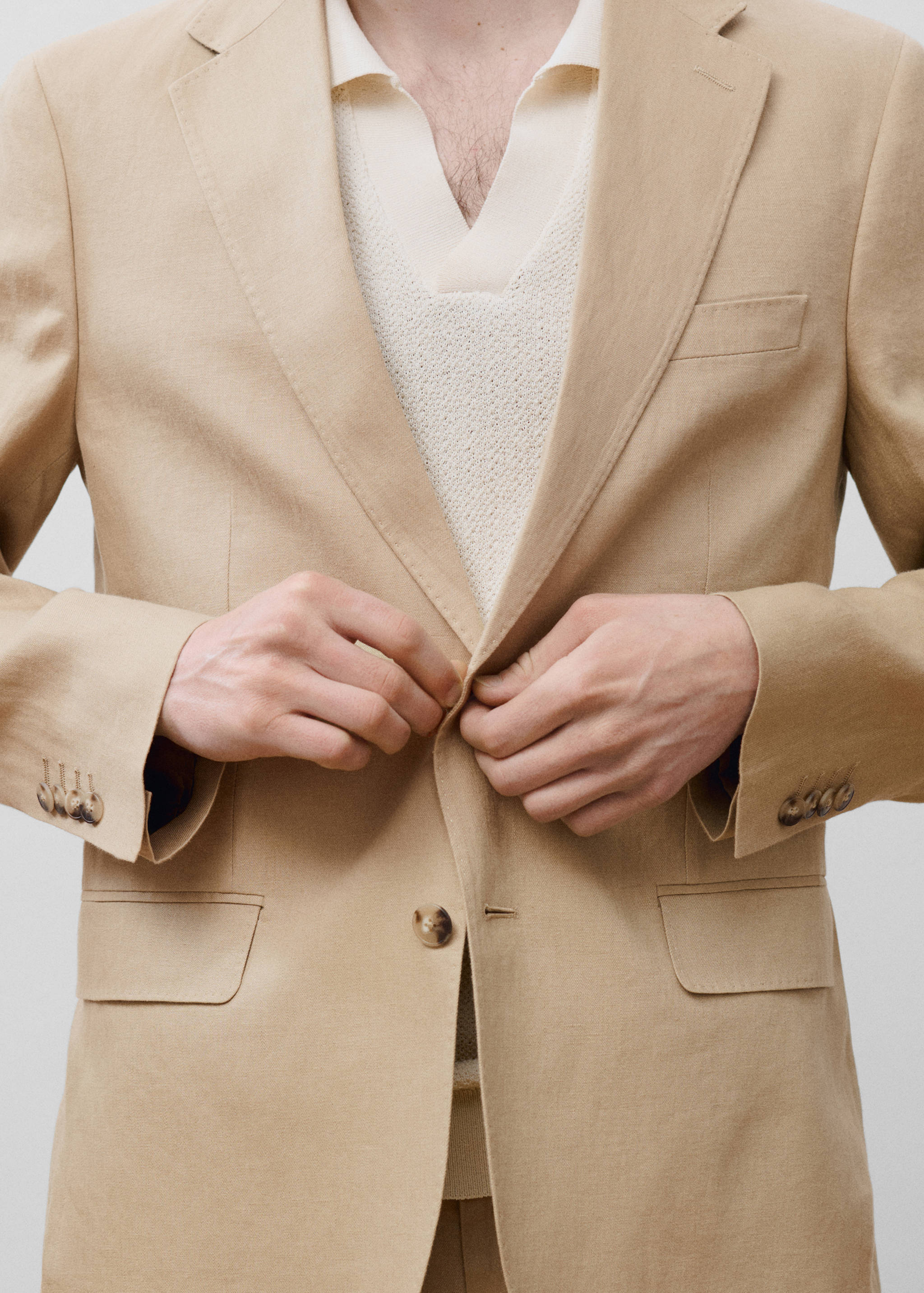 Amalfi 100% linen slim-fit suit blazer - Details of the article 5