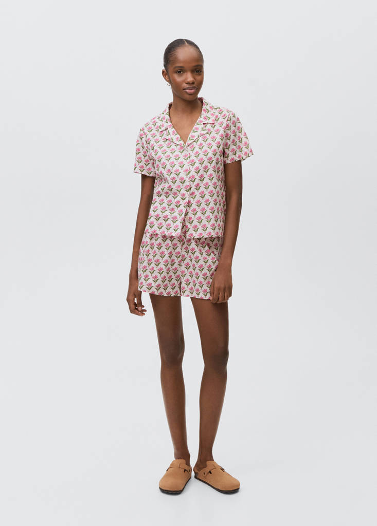 MANGO TEEN - Pack pyjama coton imprimé blanc - S - Fille Teen