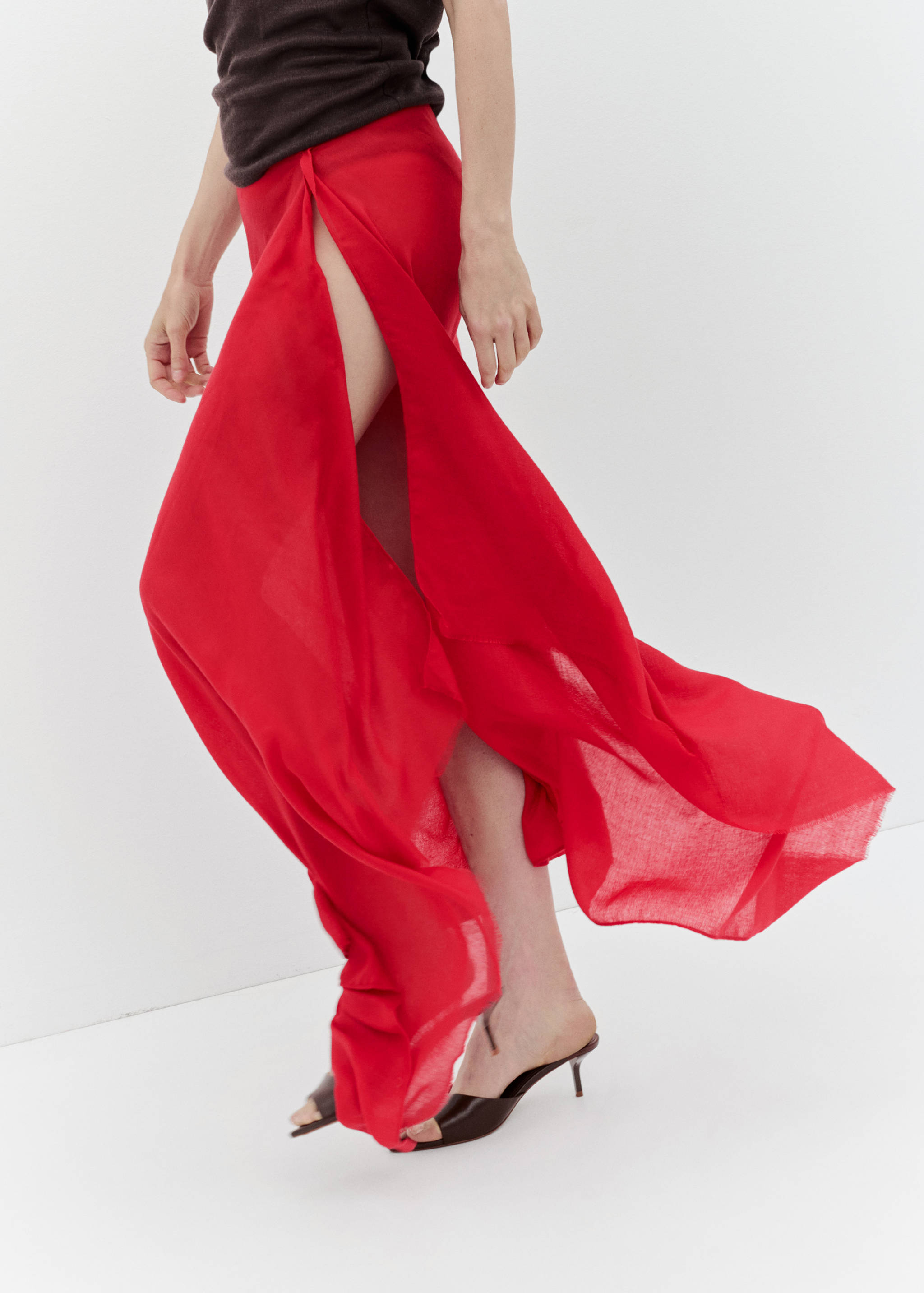 Schal aus Leinenmischung mit ausgefransten Enden - Detail des Artikels 9