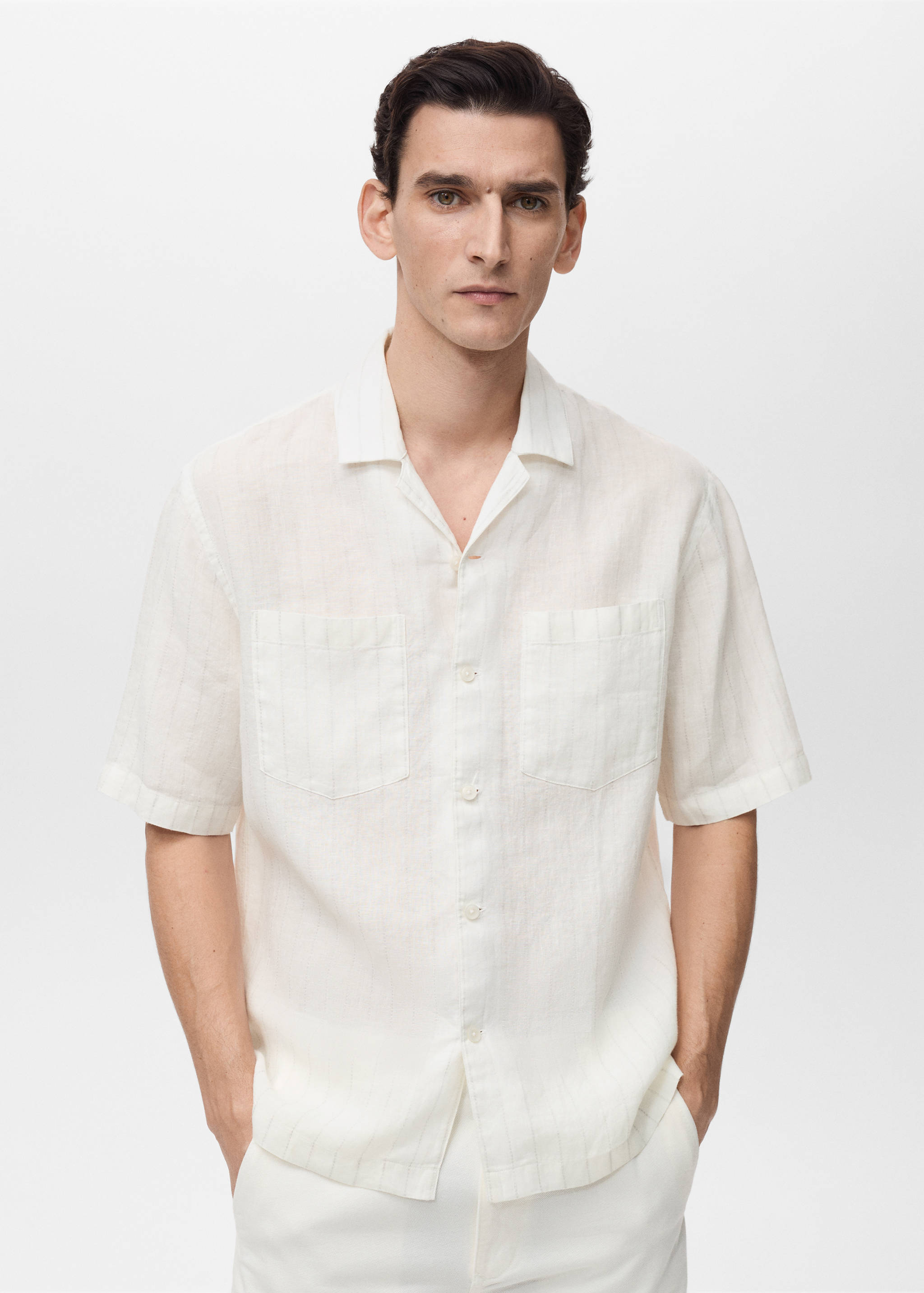 100% linen shirt with pinstripes - Medium plane