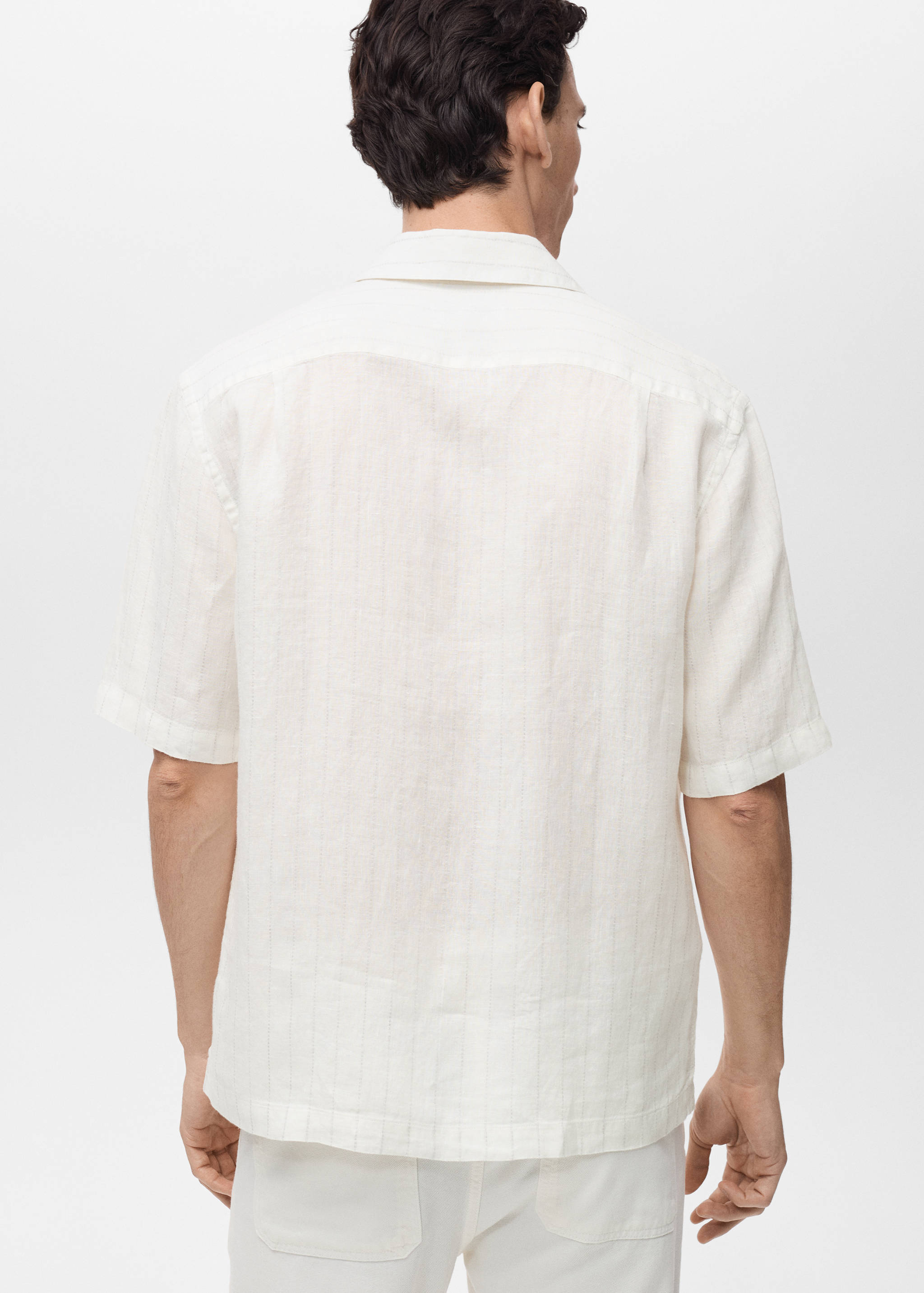 100% linen shirt with pinstripes - Reverse of the article