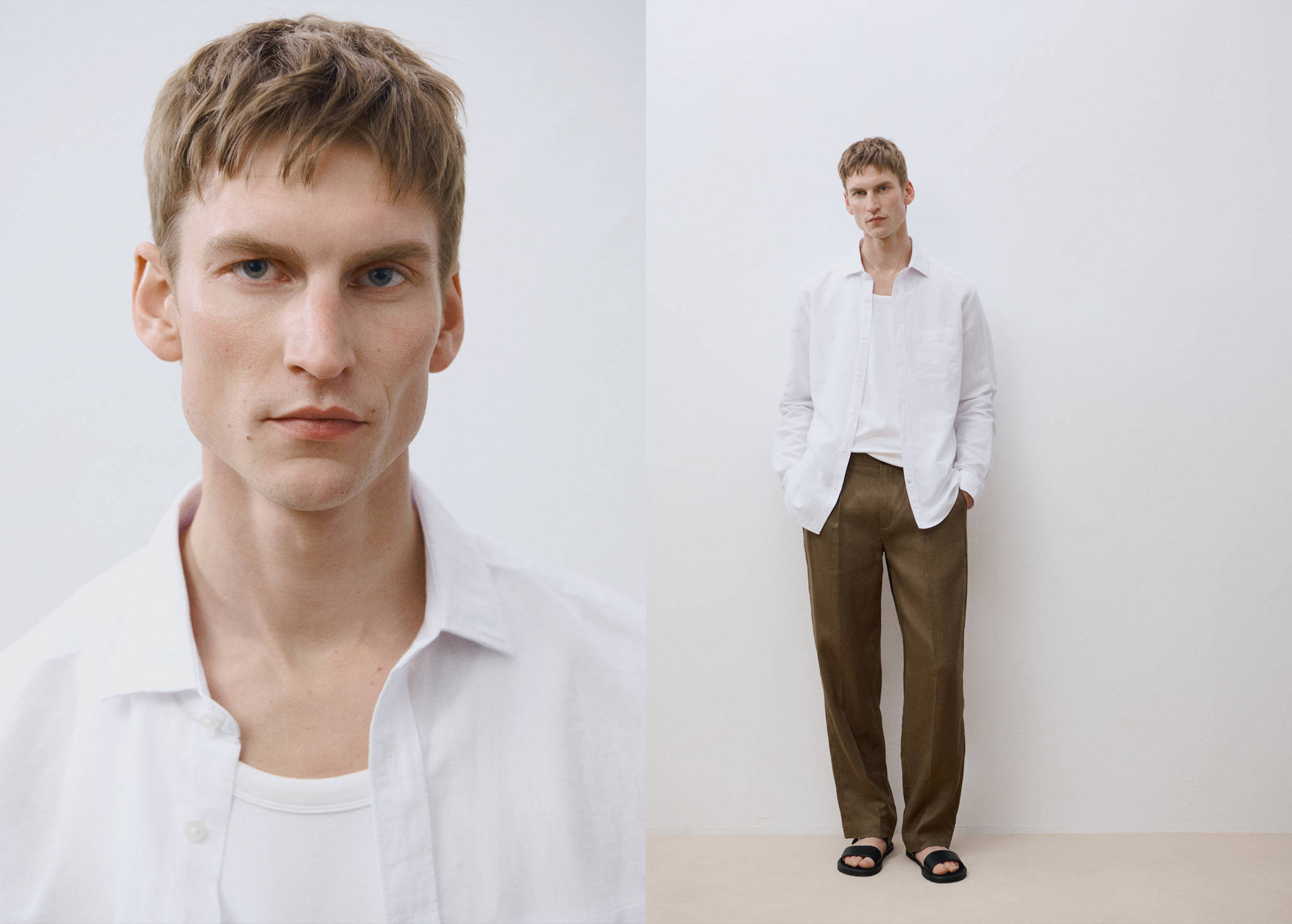 Pocket linen shirt - Panoramic plane