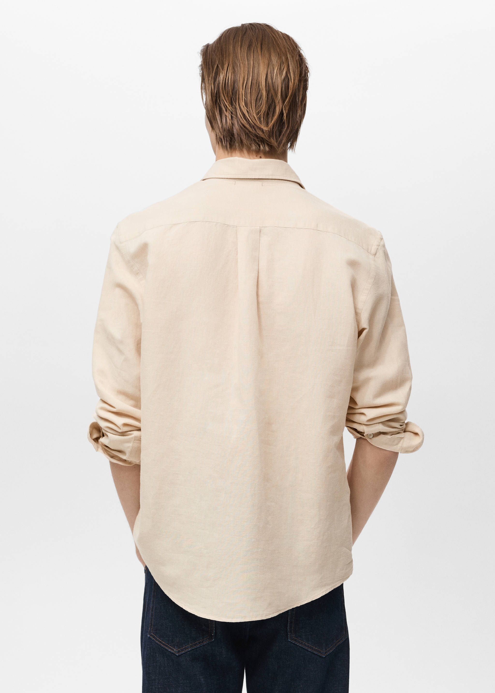 قميص كتان بجيب - الجهة الخلفية للمنتج