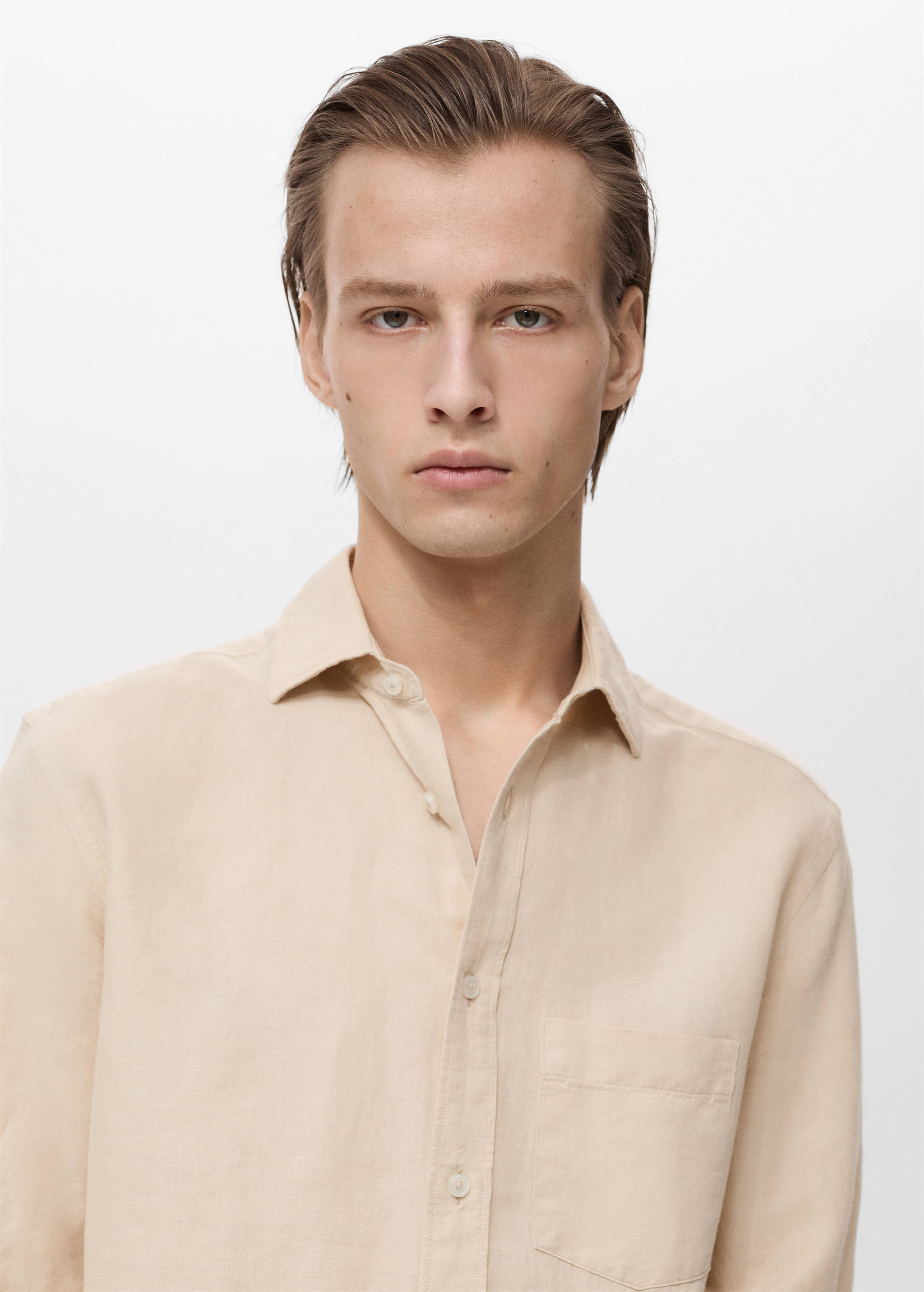 قميص كتان بجيب - تفاصيل المنتج 1