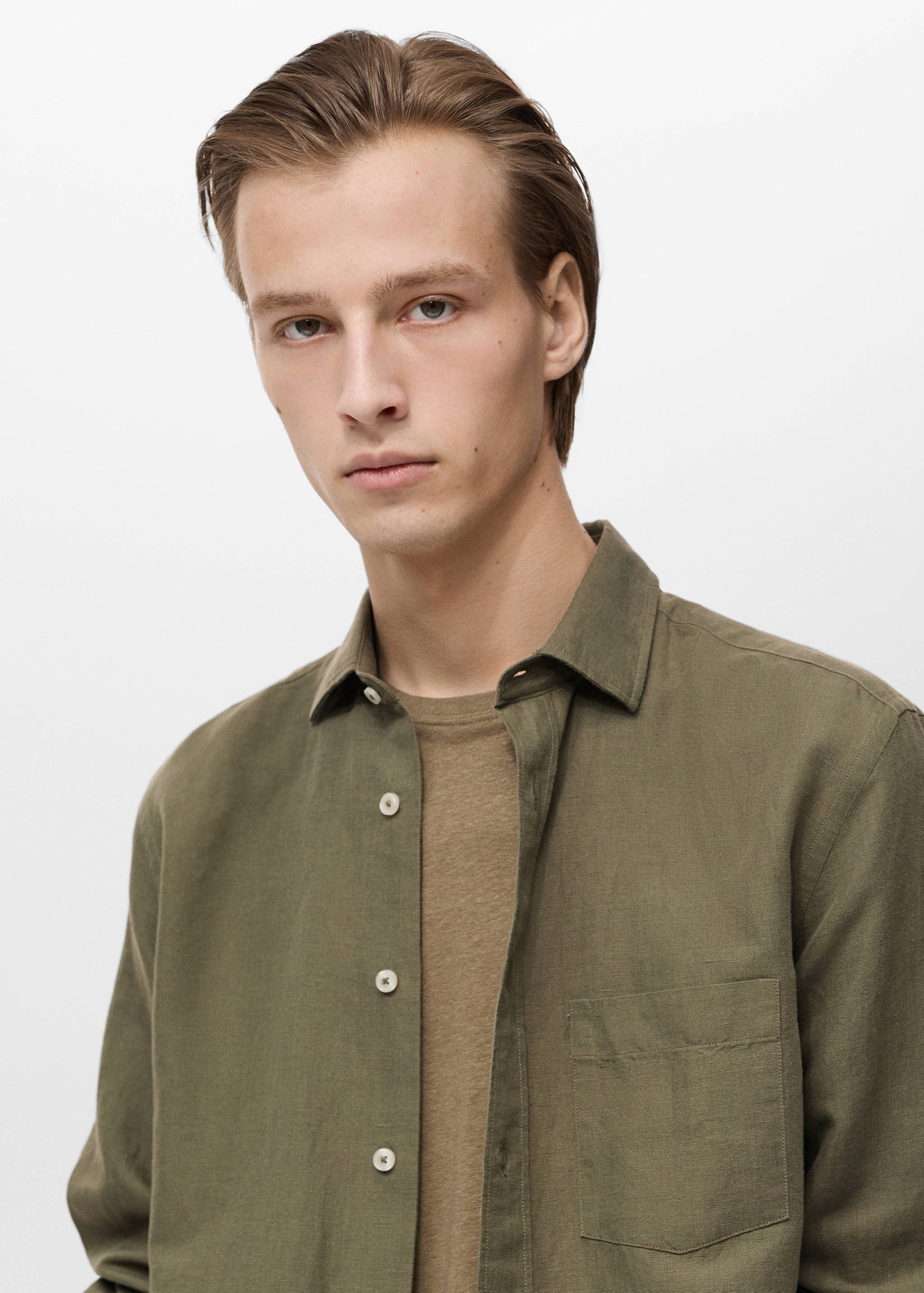 قميص كتان بجيب - تفاصيل المنتج 1