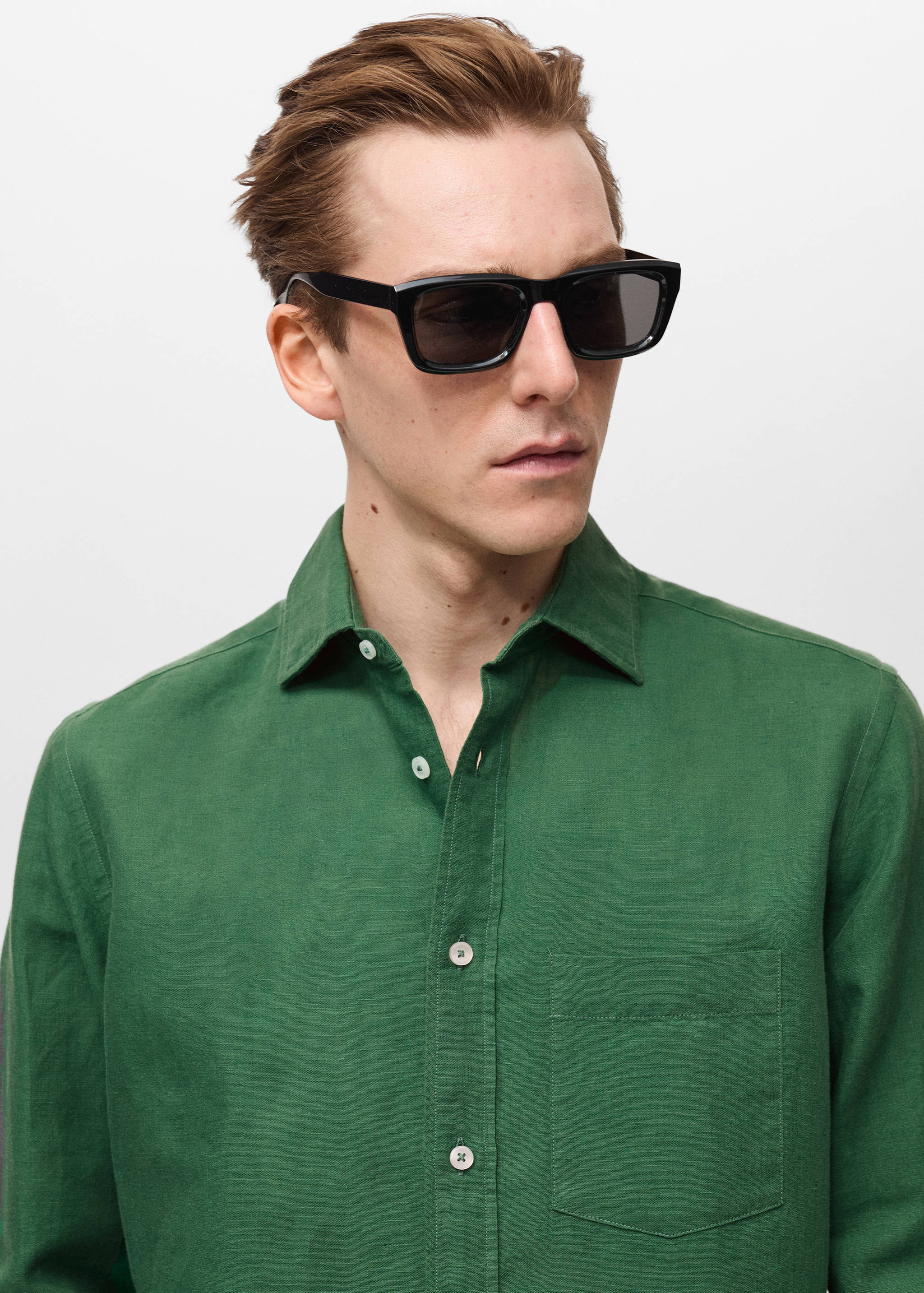 قميص كتان بجيب - تفاصيل المنتج 1