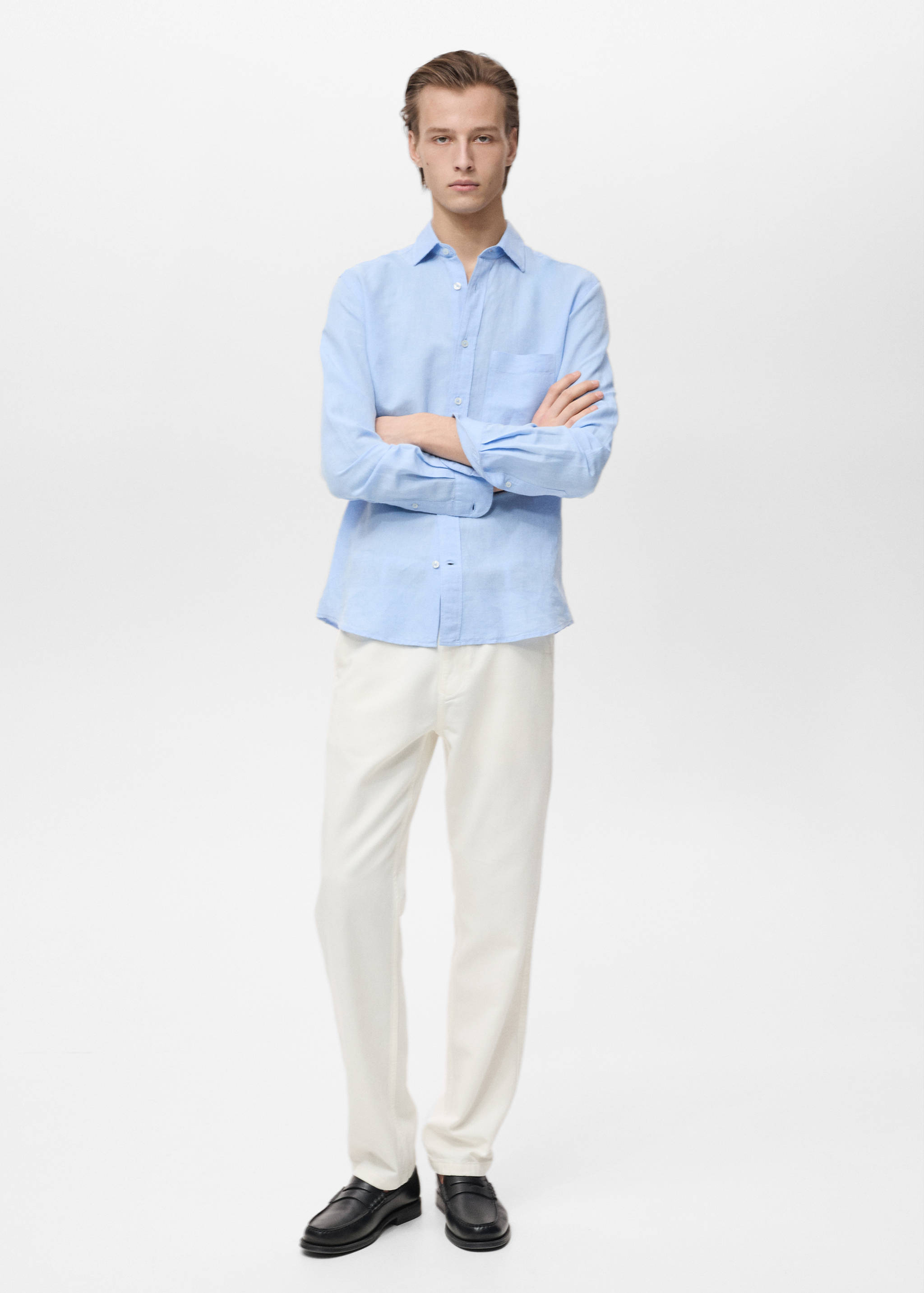 قميص كتان بجيب - رؤية عامة