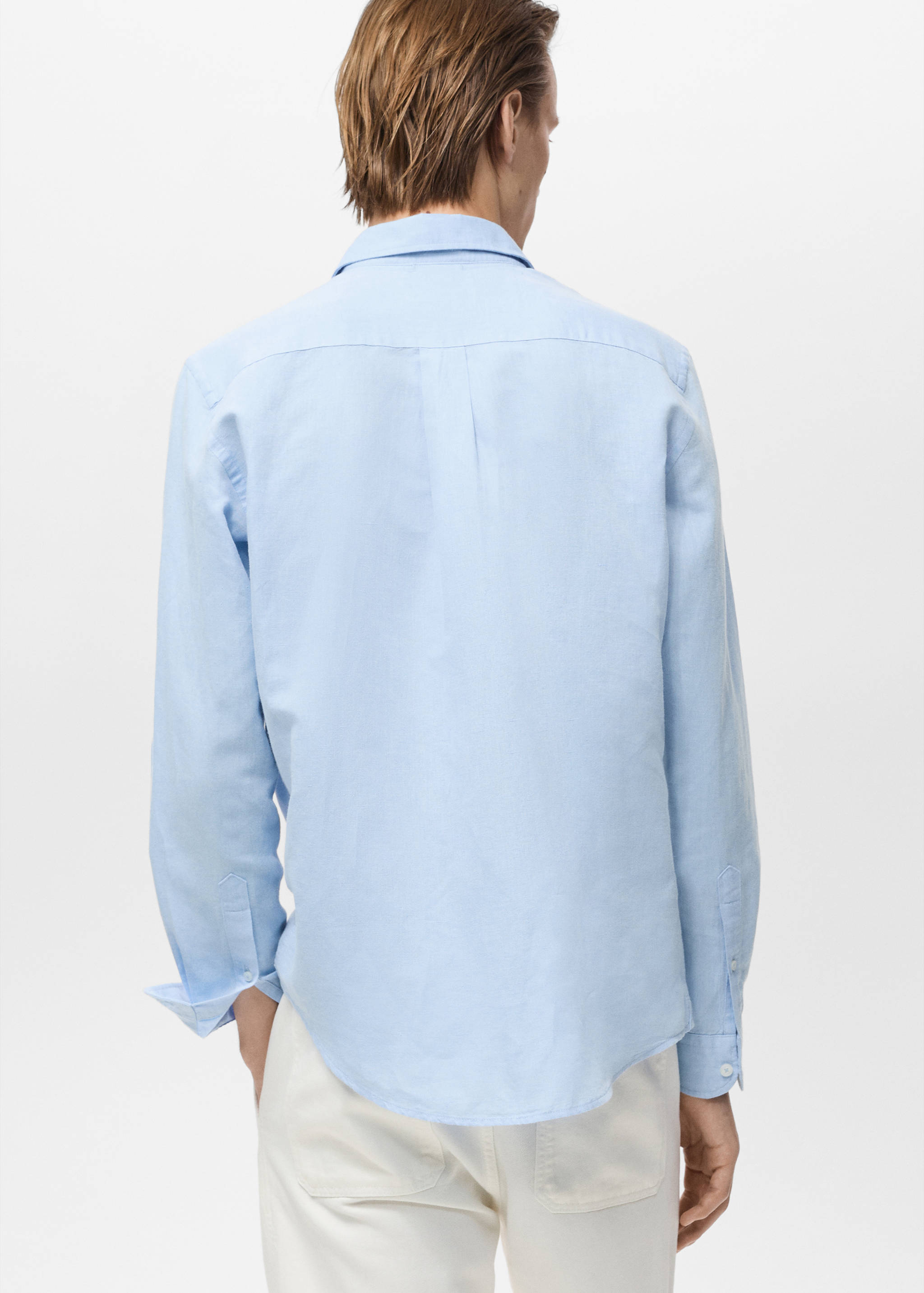 قميص كتان بجيب - الجهة الخلفية للمنتج