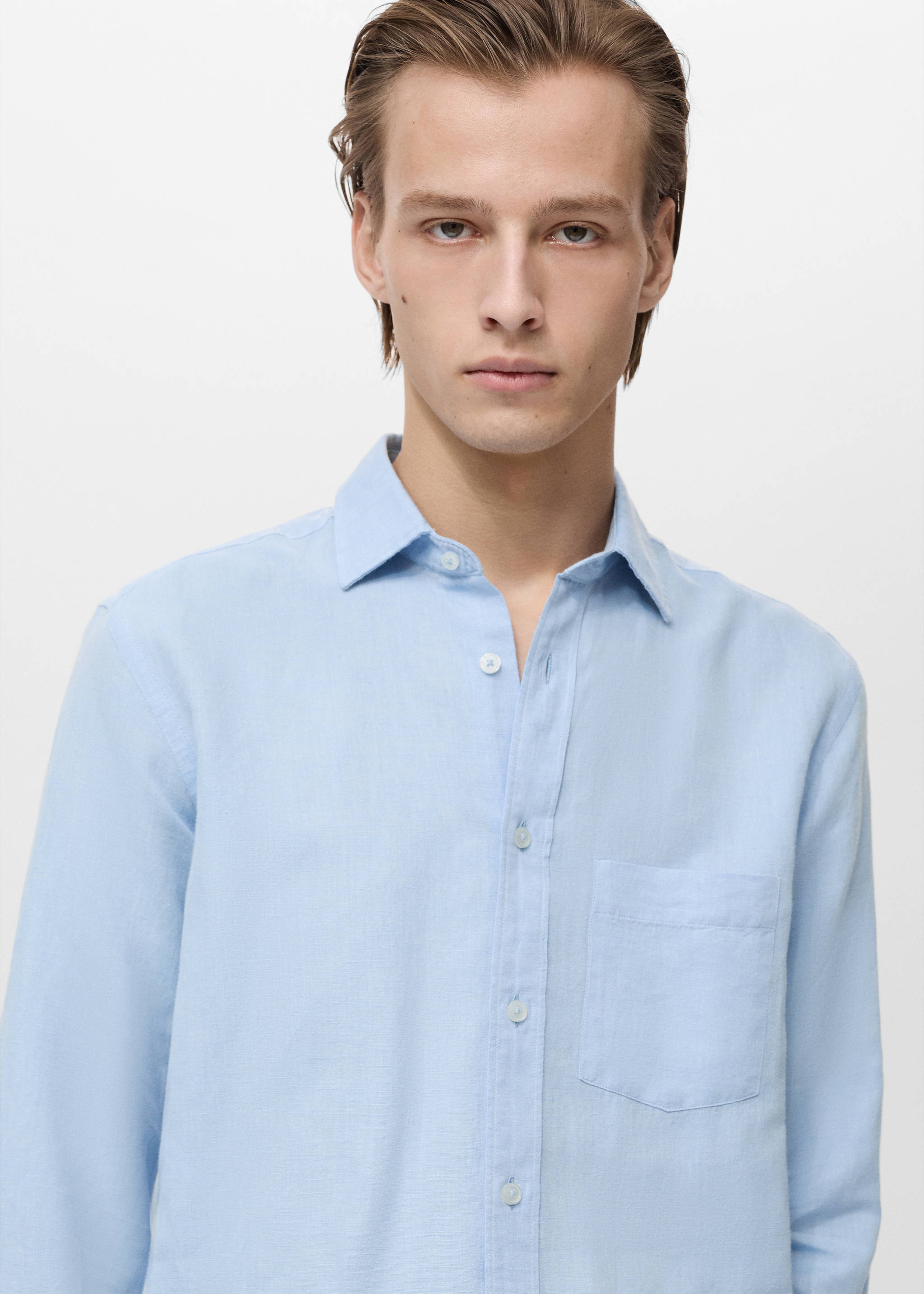 قميص كتان بجيب - تفاصيل المنتج 1