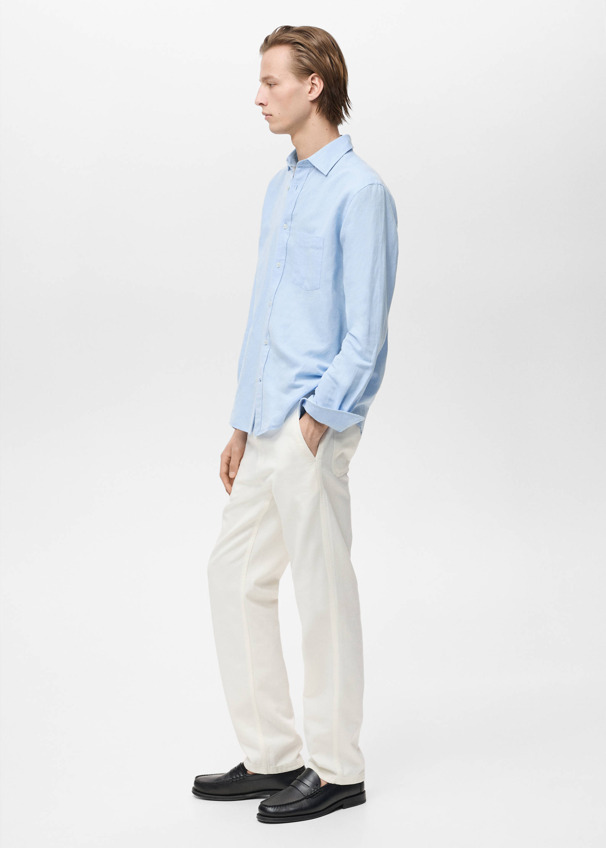 قميص كتان بجيب - تفاصيل المنتج 2