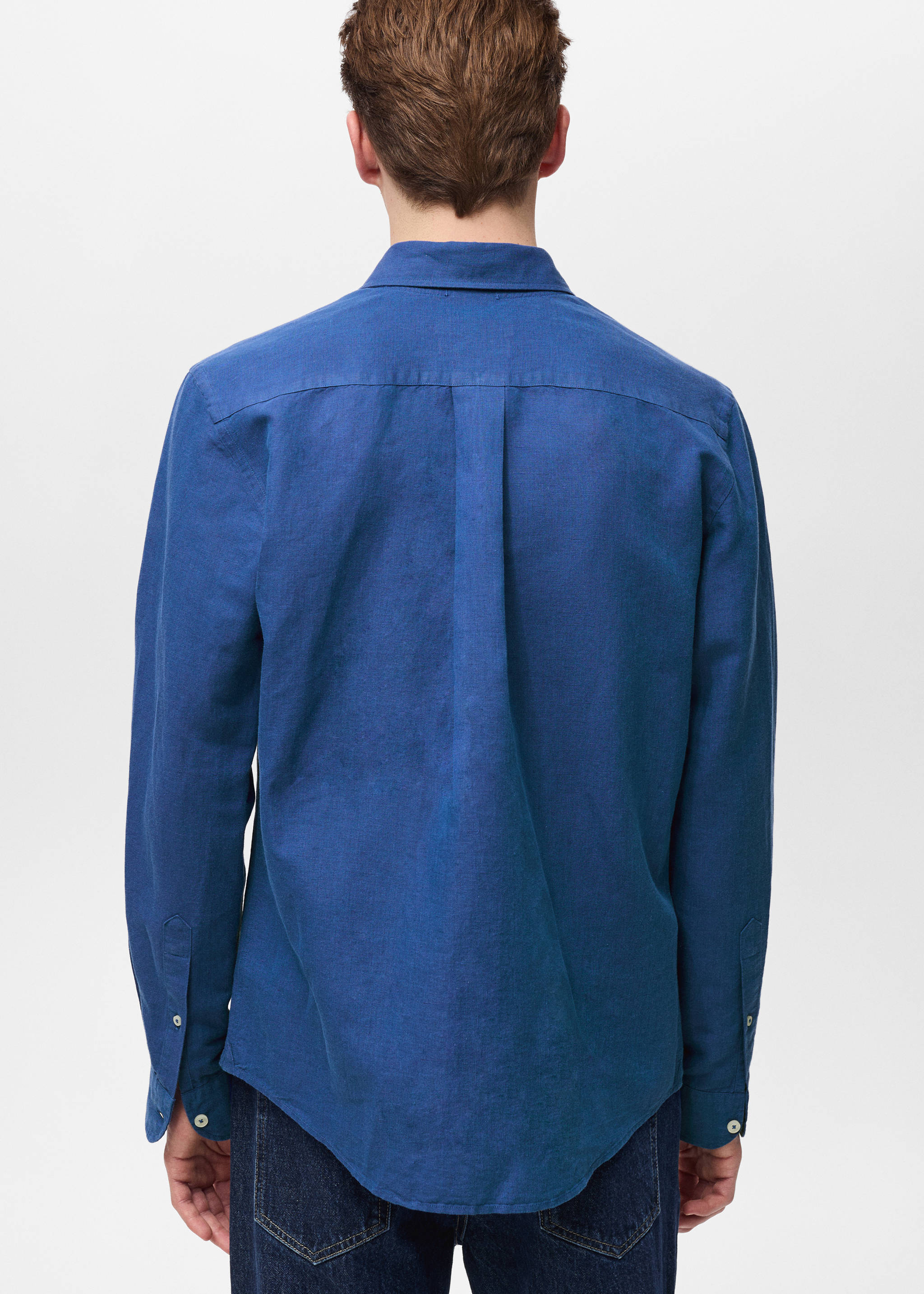 قميص كتان بجيب - الجهة الخلفية للمنتج