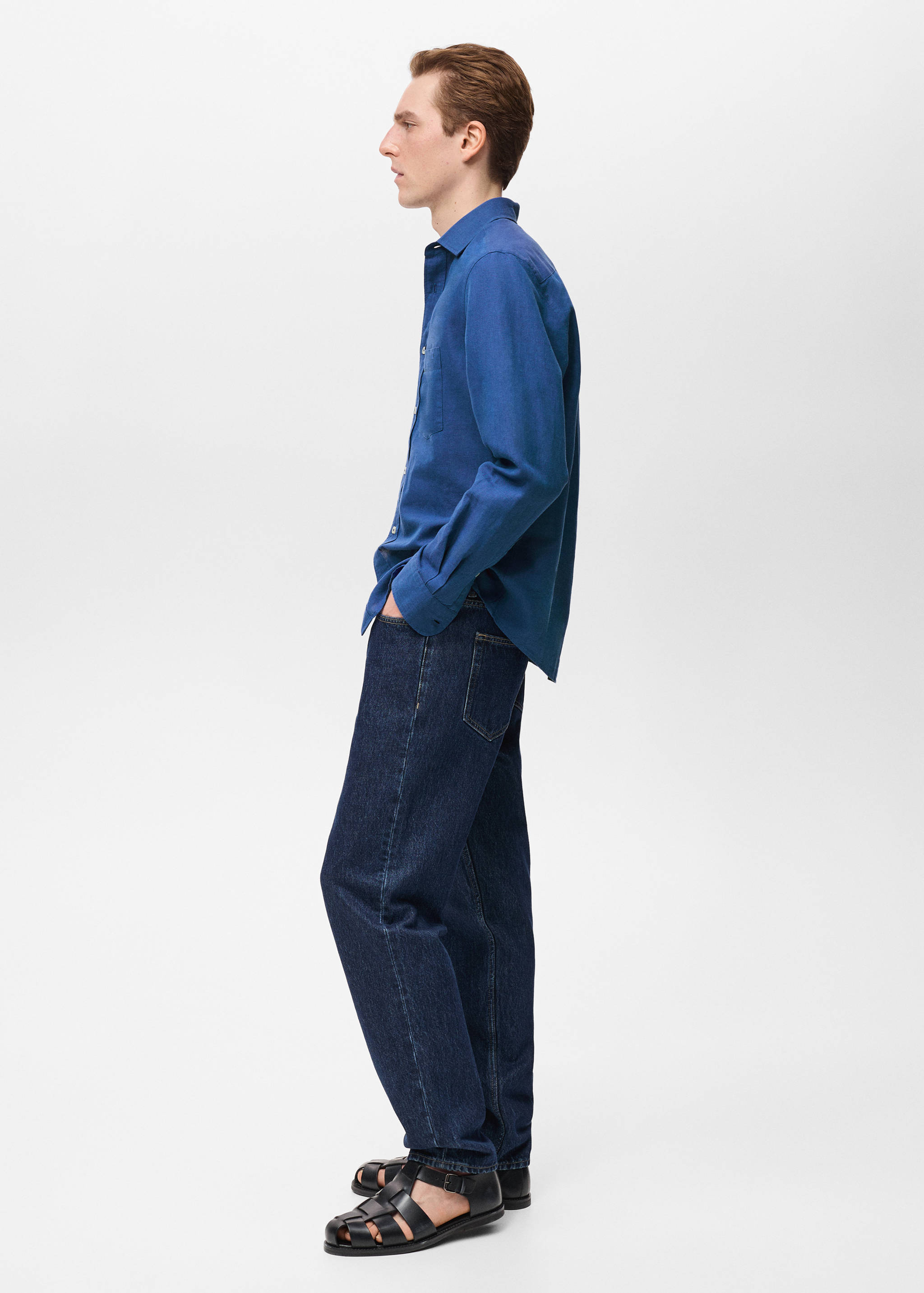 قميص كتان بجيب - تفاصيل المنتج 2