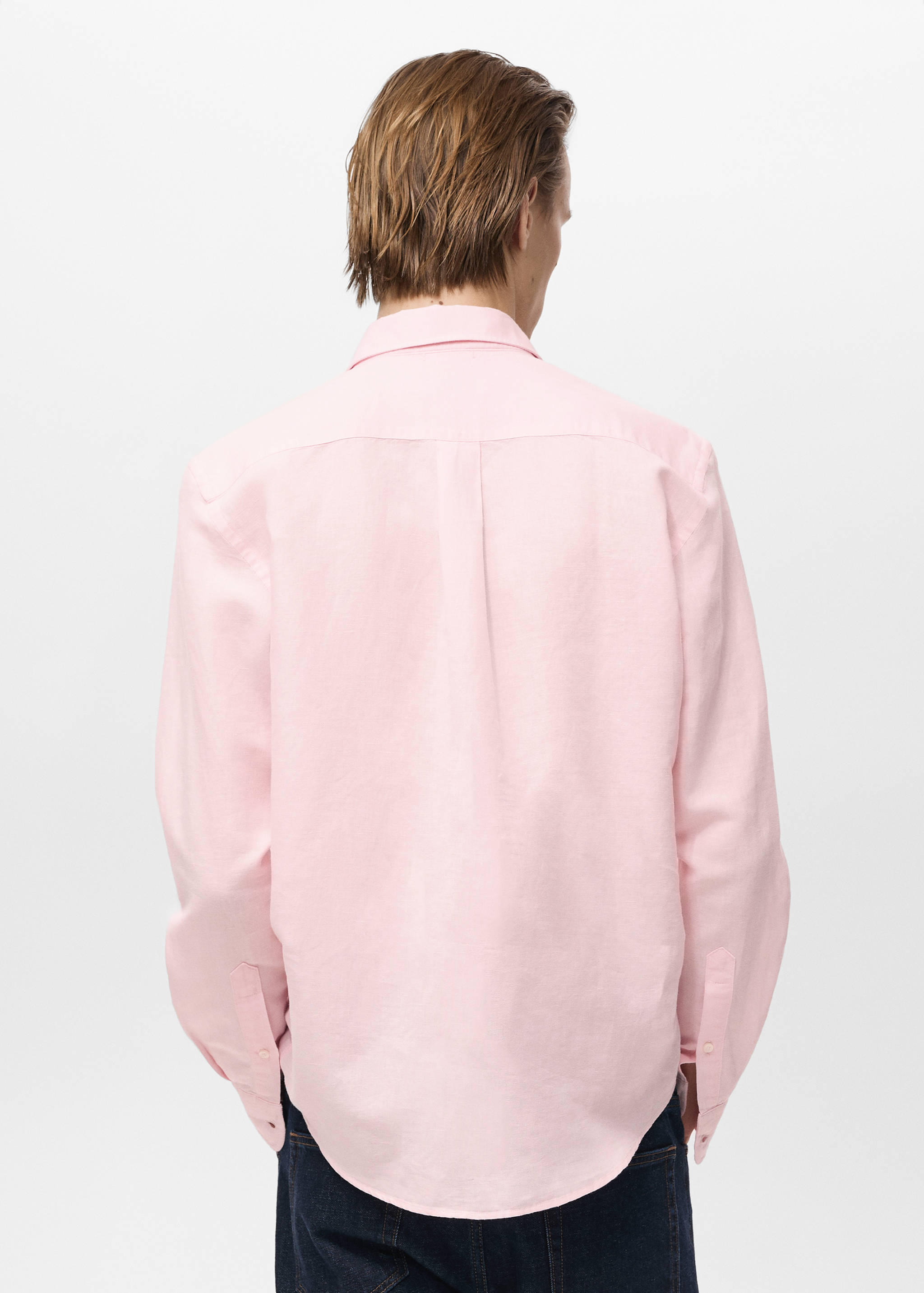 قميص كتان بجيب - الجهة الخلفية للمنتج