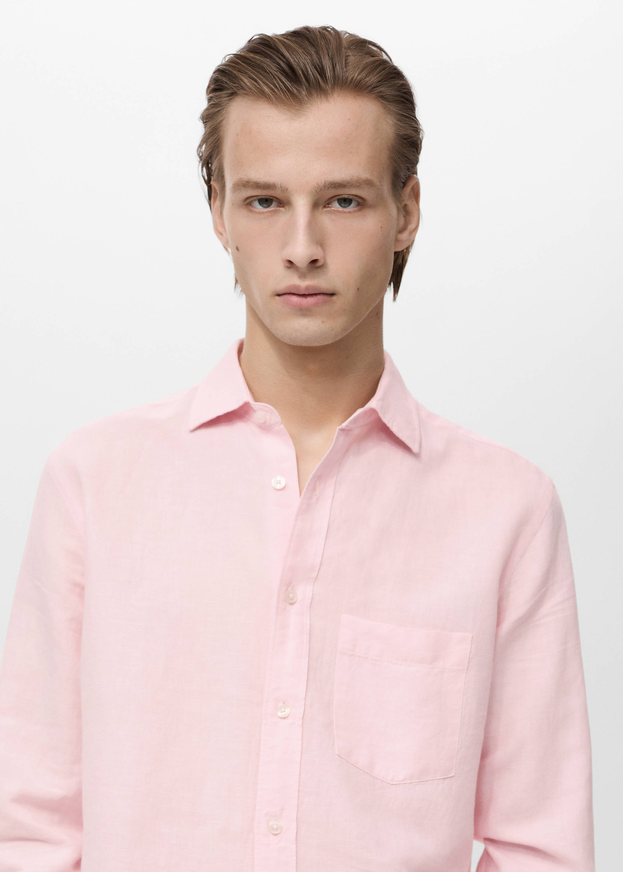 قميص كتان بجيب - تفاصيل المنتج 1