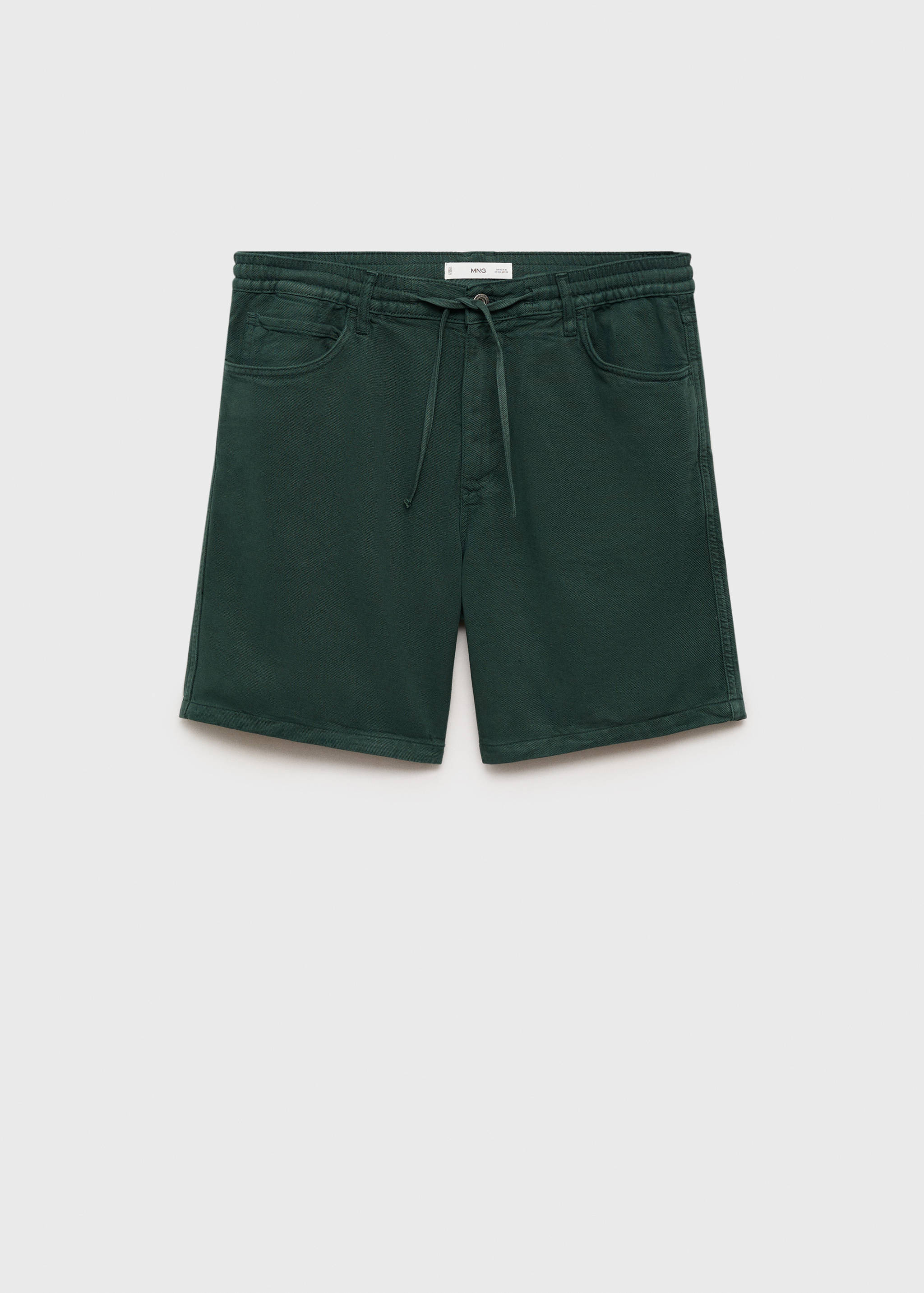 Denim bermuda shorts with drawstring - Article without model