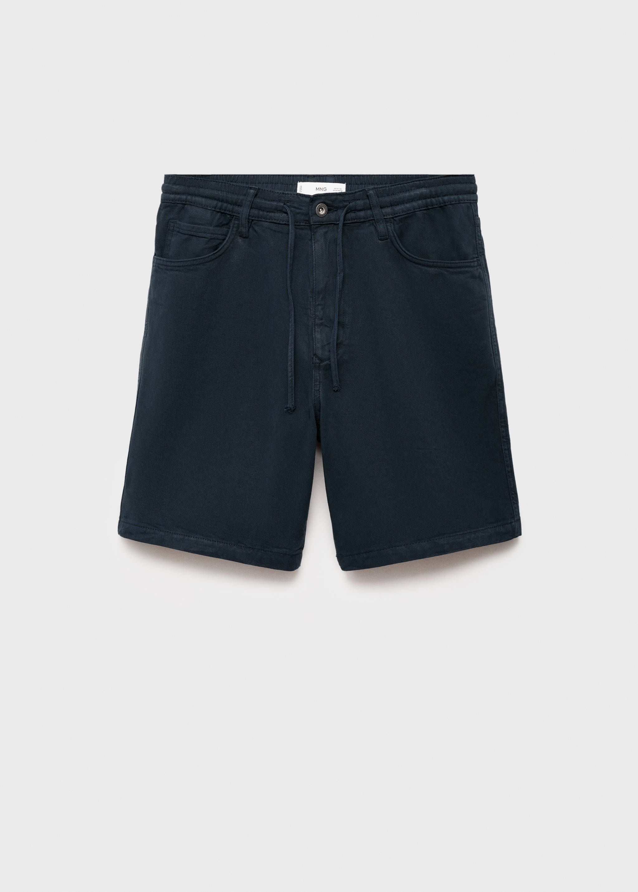 Denim bermuda shorts with drawstring - Article without model