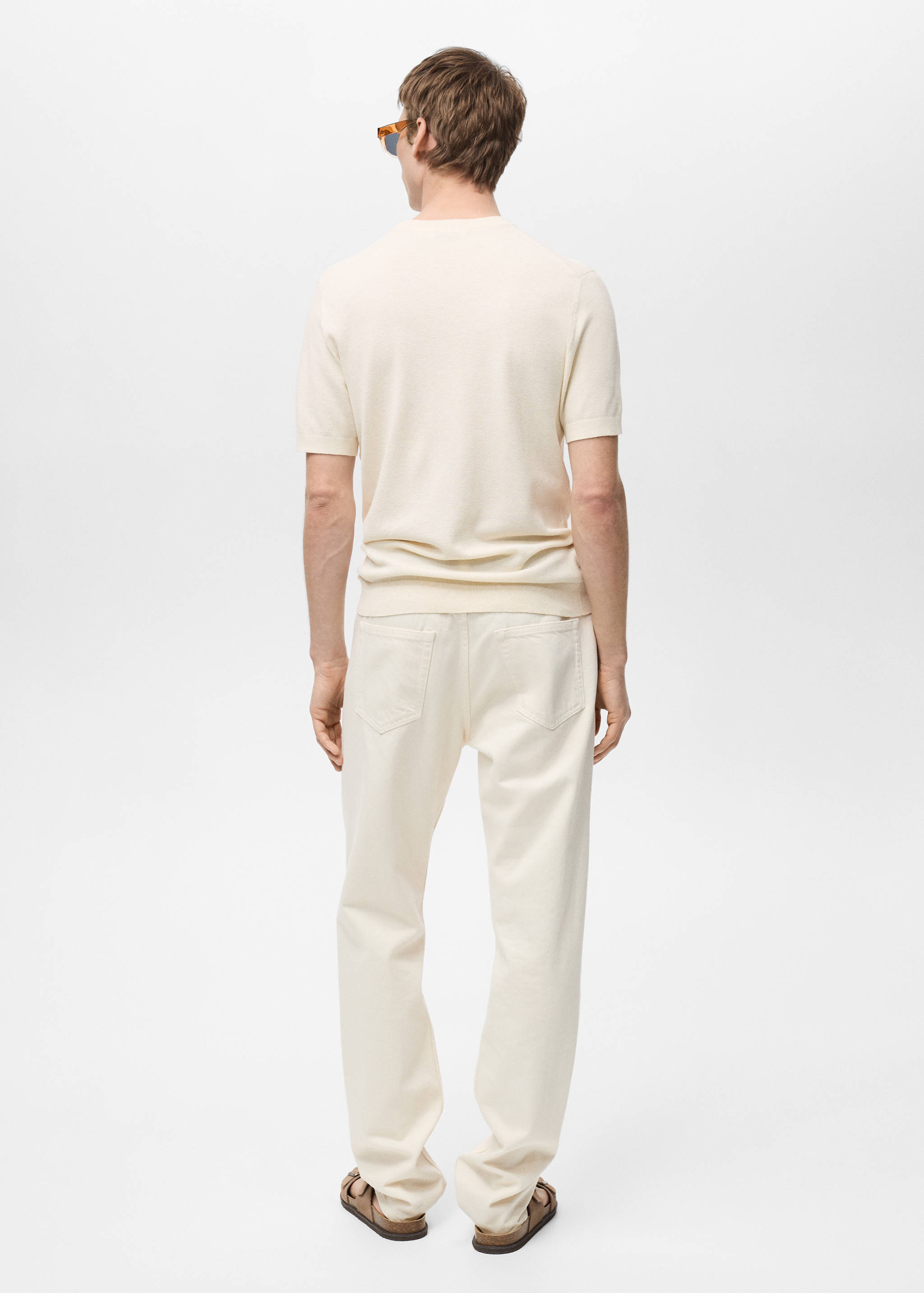 Хлопковая футболка из тонкого трикотажа - Обратная сторона изделия