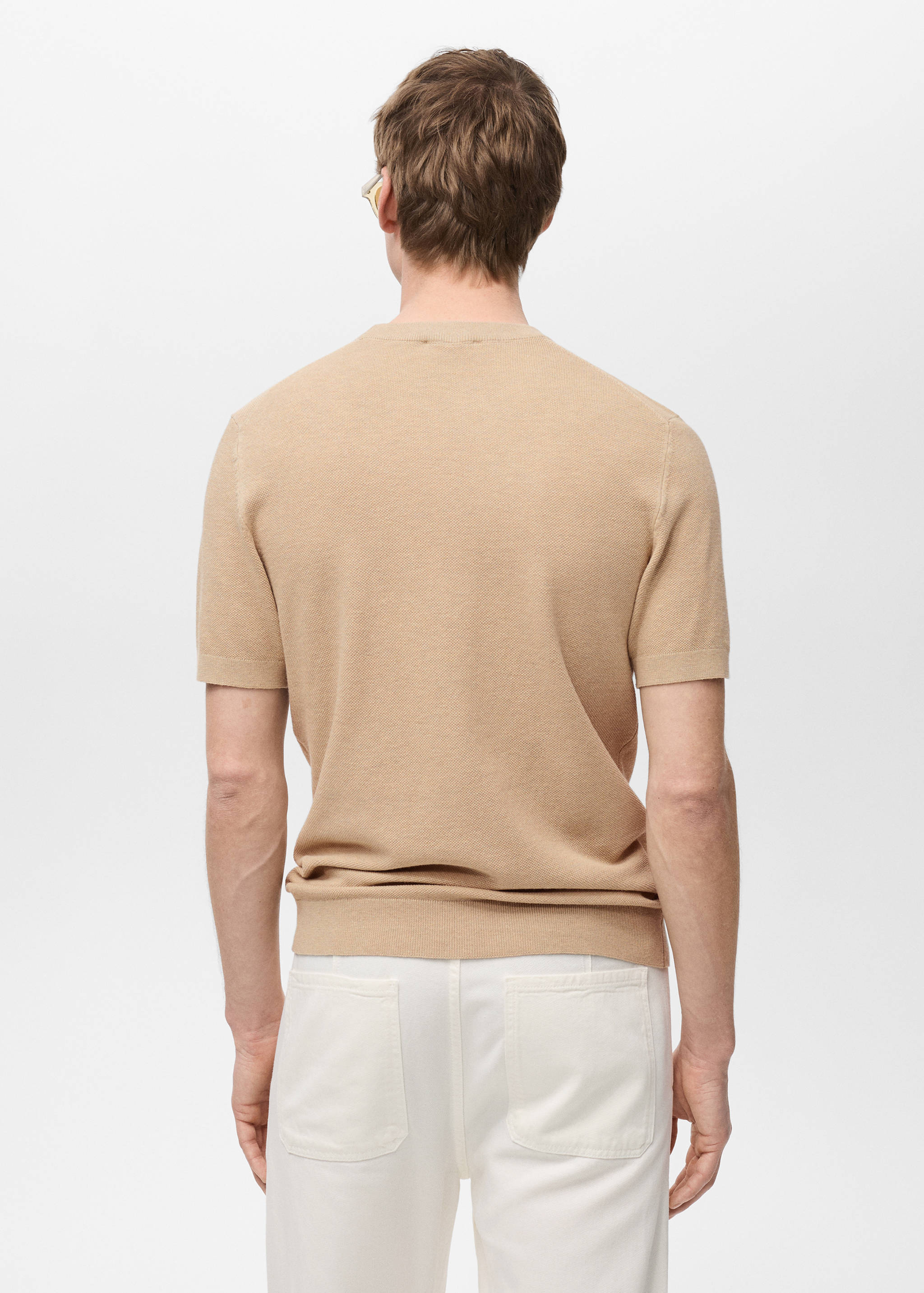 Хлопковая футболка из тонкого трикотажа - Обратная сторона изделия