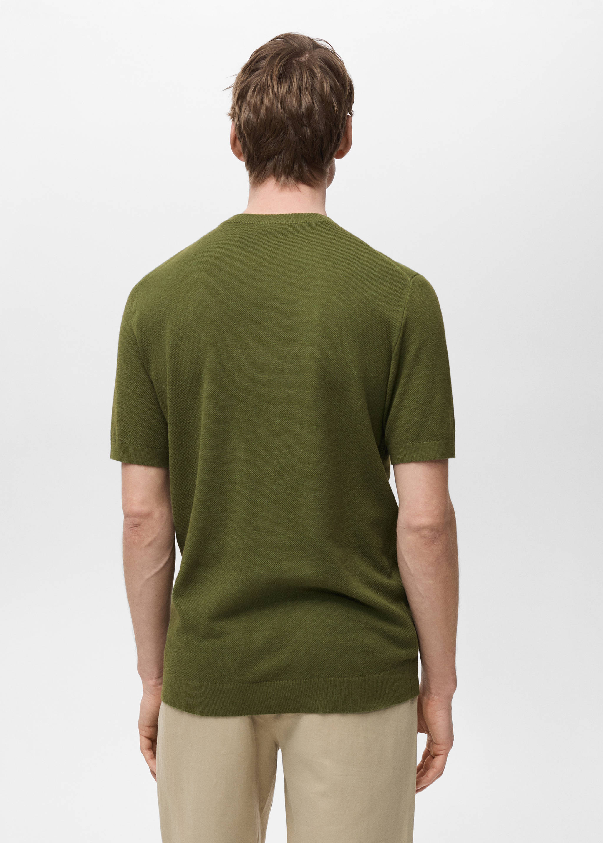 Хлопковая футболка из тонкого трикотажа - Обратная сторона изделия