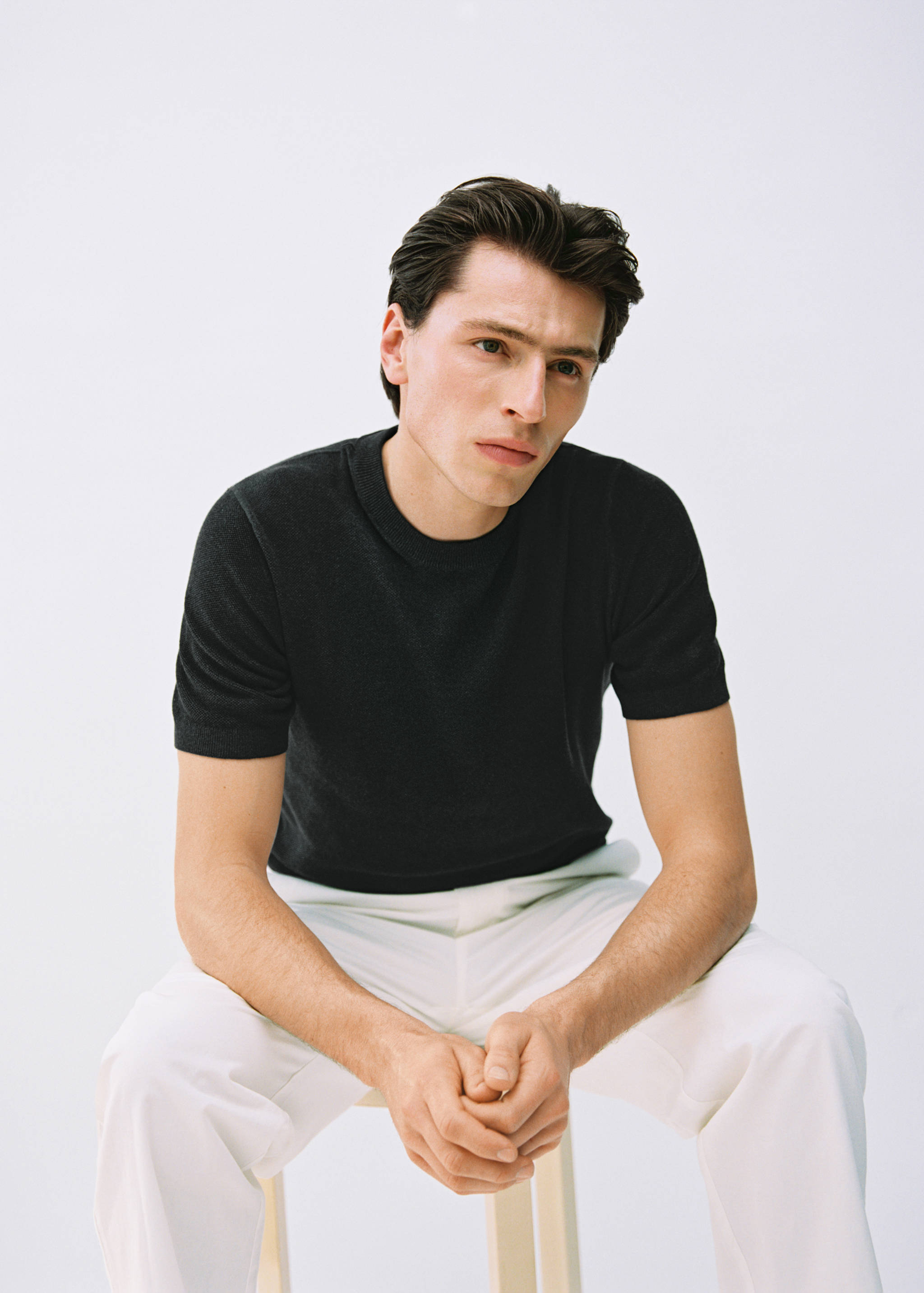 Cotton fine-knit t-shirt - Details of the article 3