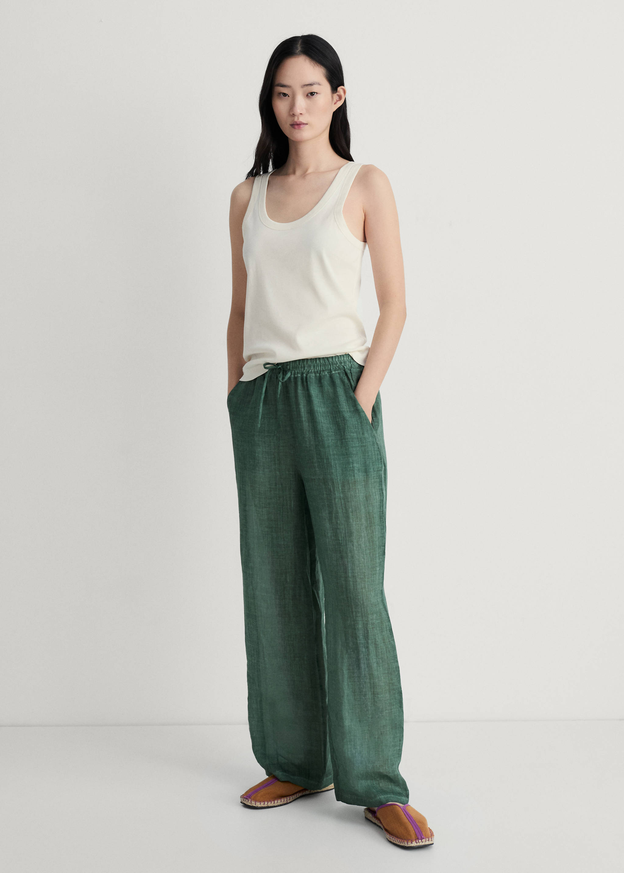 Mango Rami overdyed tasarım pantolon görsel 8