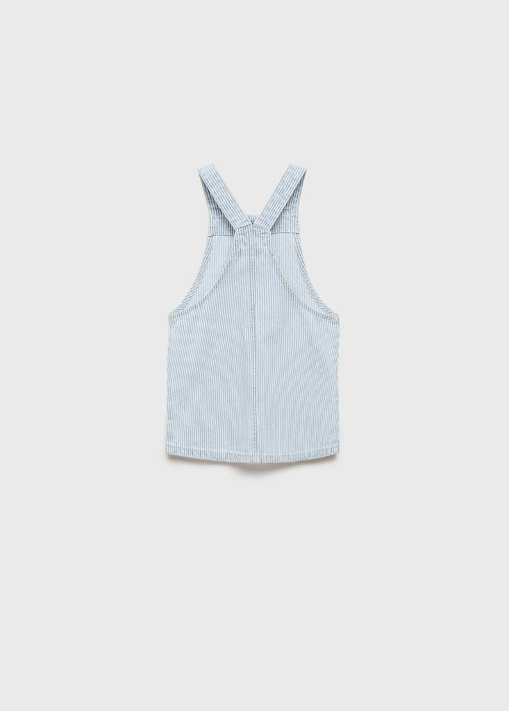Striped denim pinafore — Light Blue