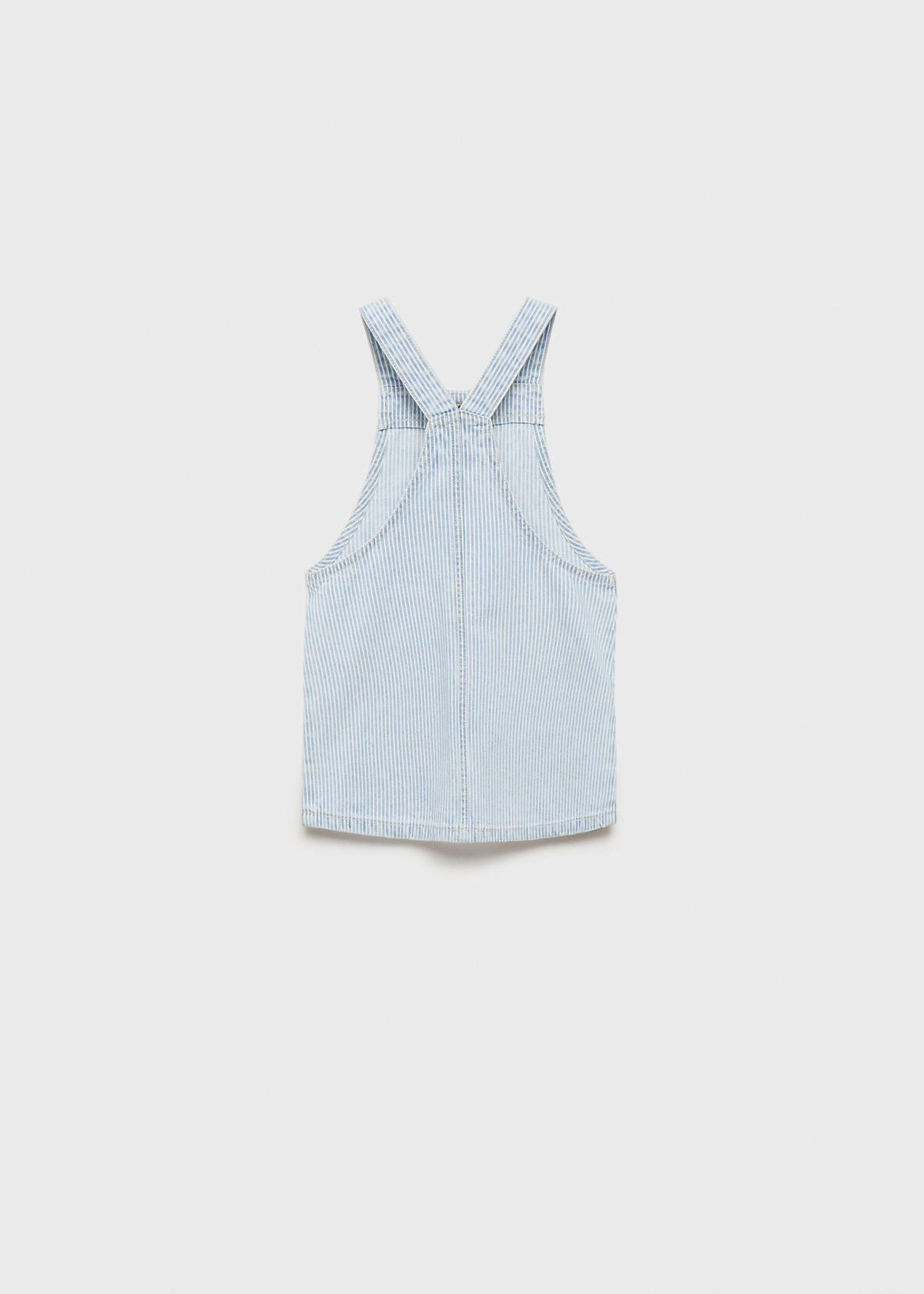 Striped denim pinafore — Light Blue