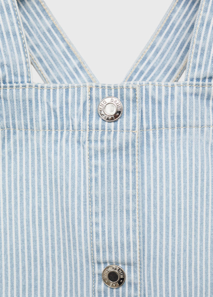 Striped denim pinafore — Light Blue