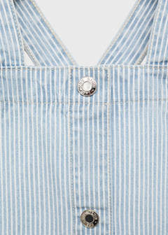 Striped denim pinafore — Light Blue 3