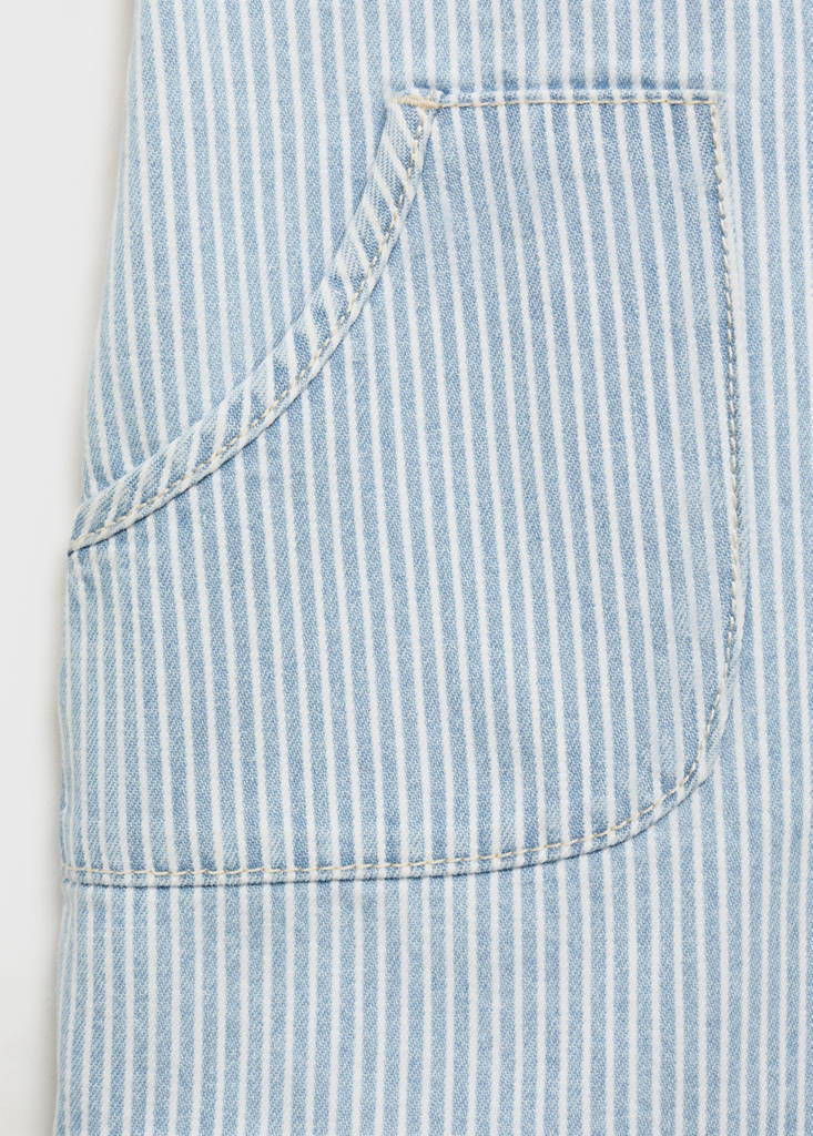 Striped denim pinafore — Light Blue