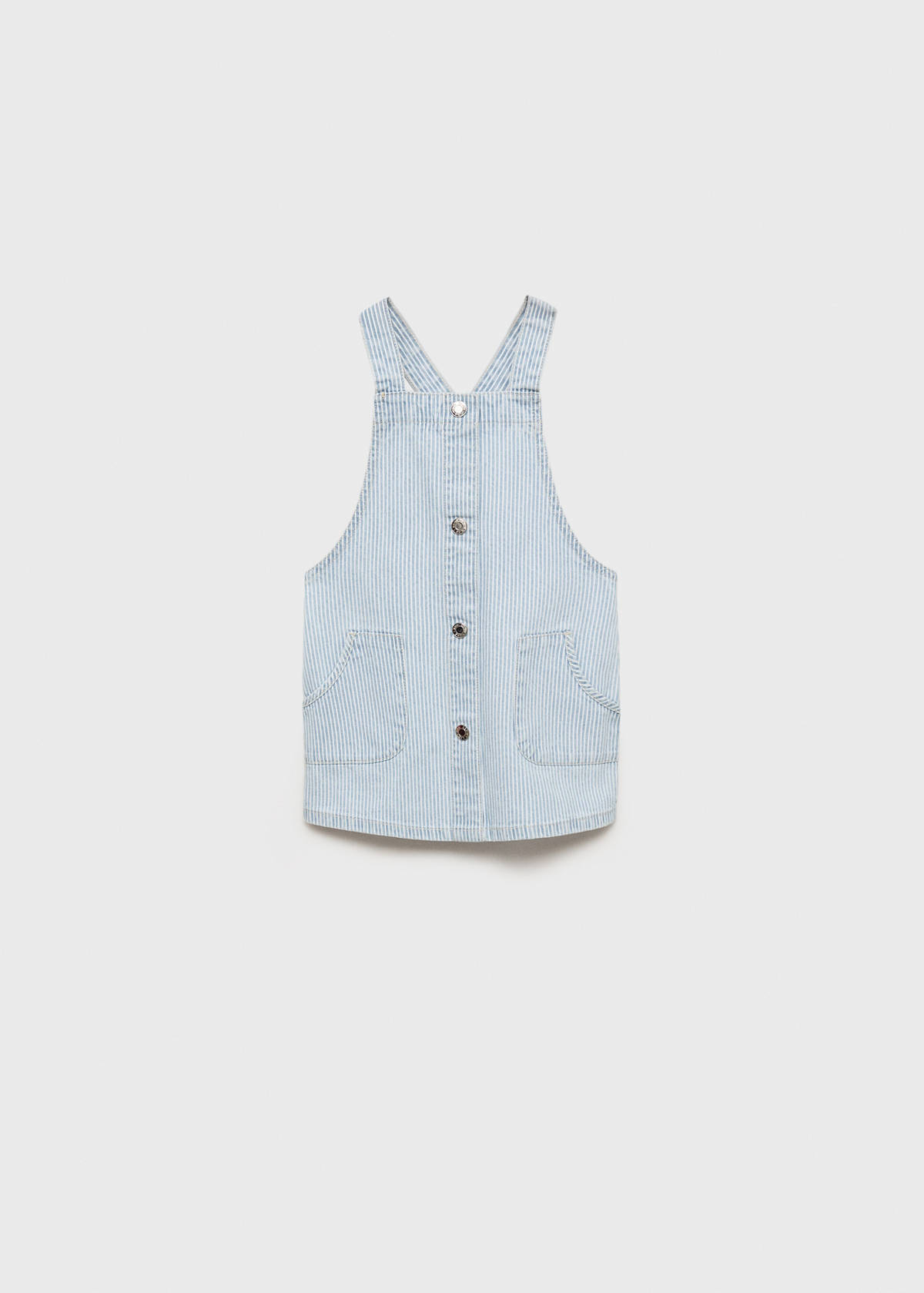 Striped denim pinafore — Light Blue