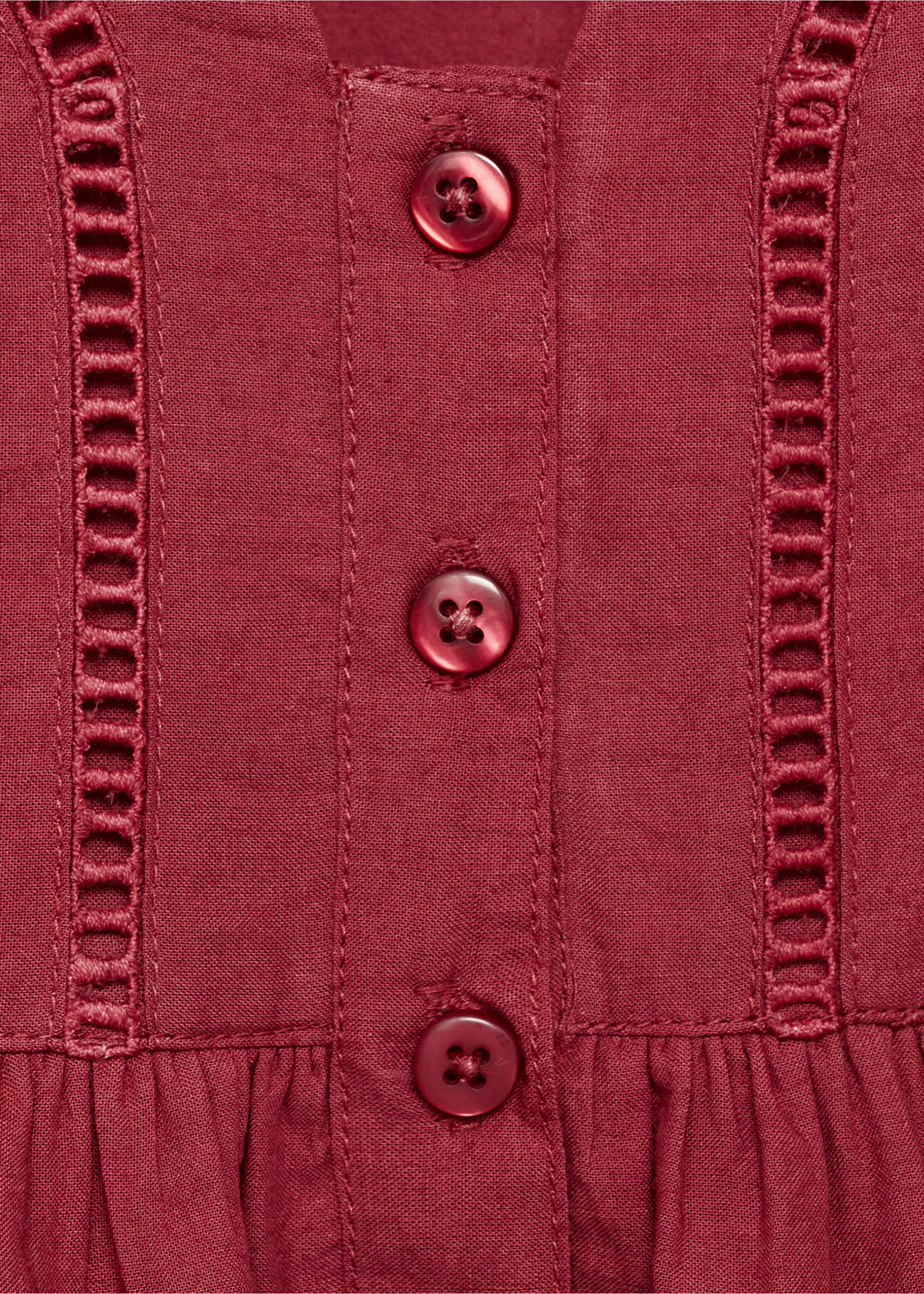 Embroidered detail dress - Details of the article 0, Red. Ref: 87075940-00.
