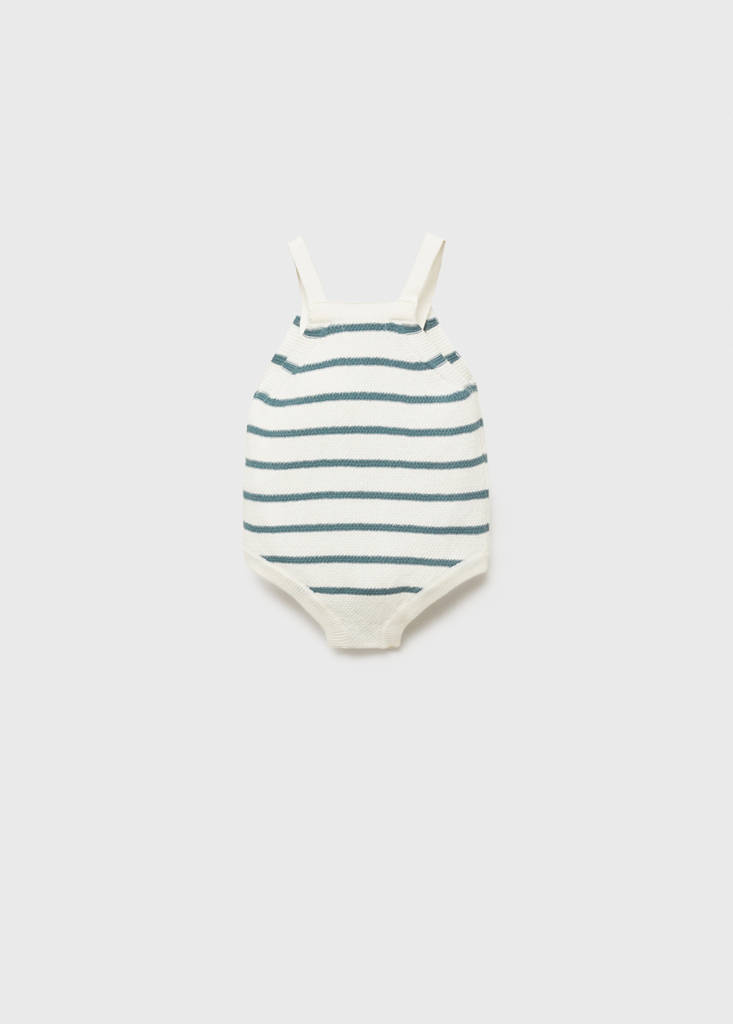 Striped knitted romper — Green