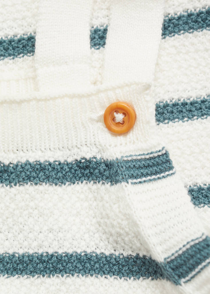 Striped knitted romper — Green
