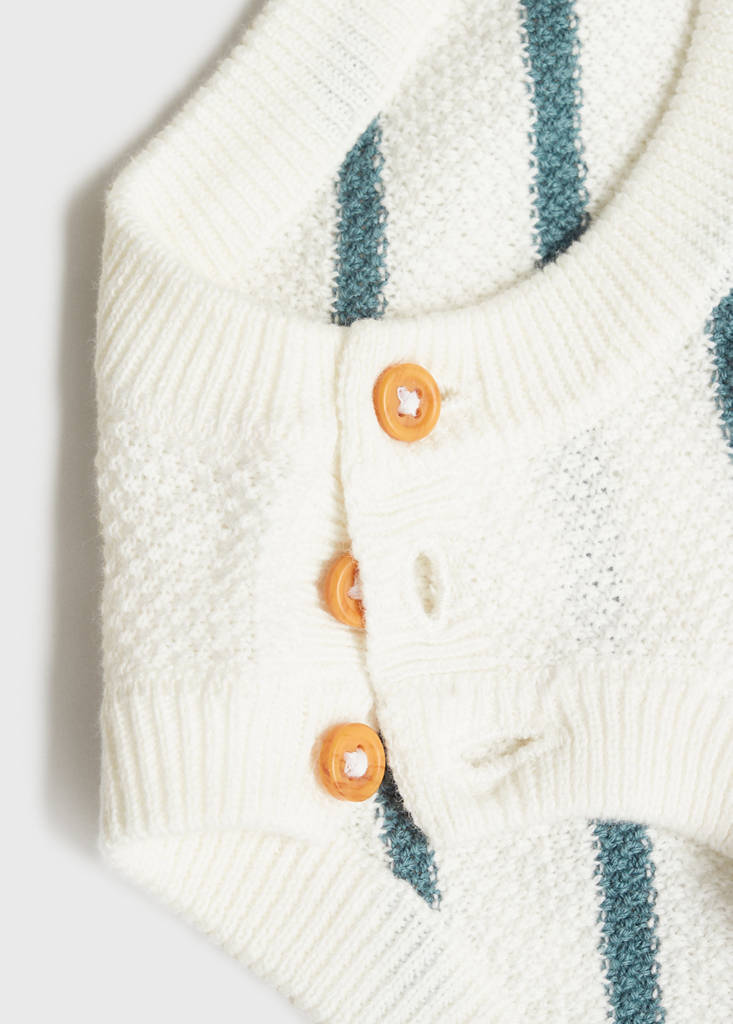Striped knitted romper — Green