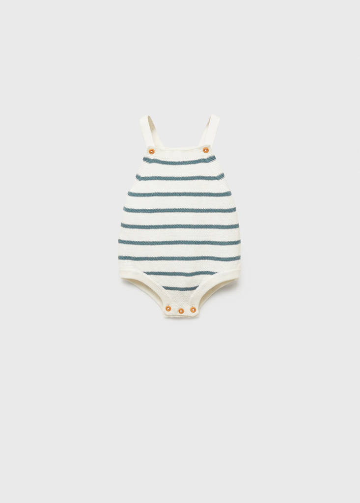 Striped knitted romper — Green