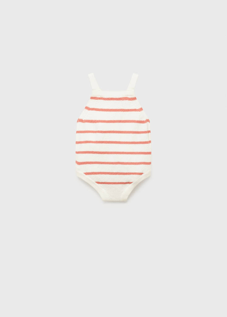Striped knitted romper — Pink