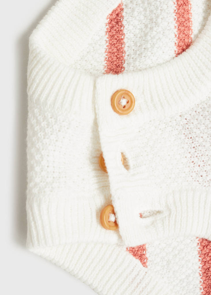 Striped knitted romper — Pink