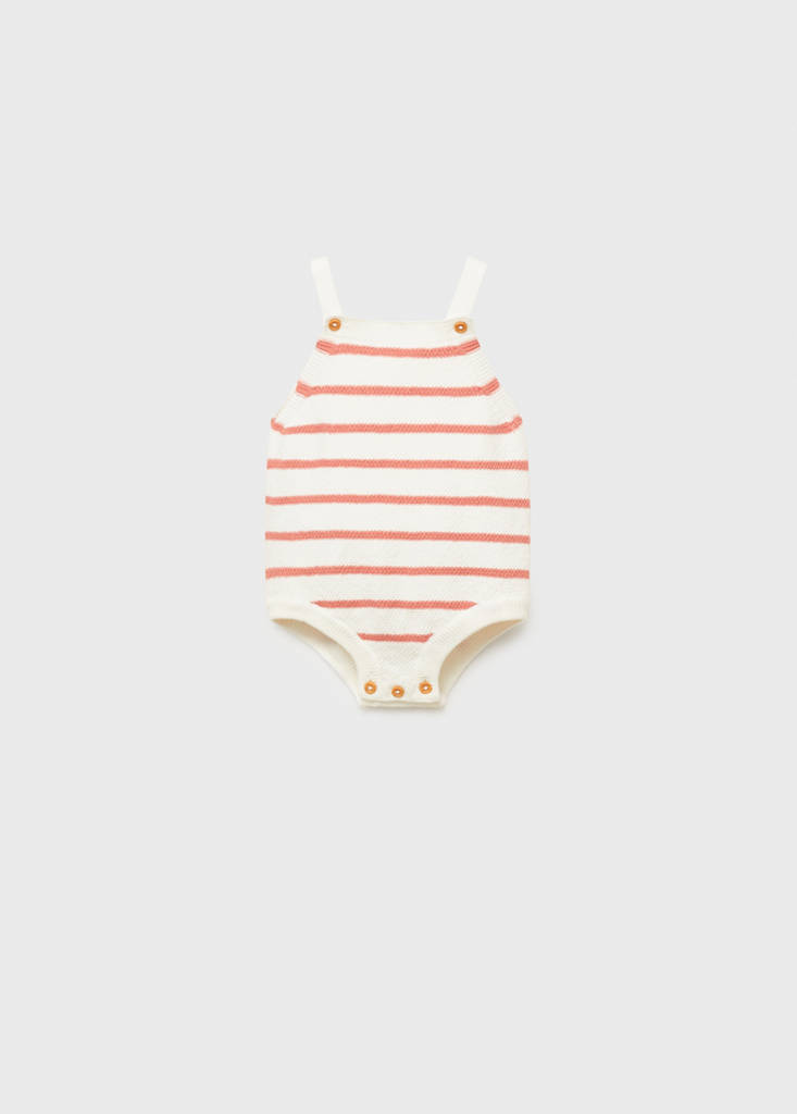 Striped knitted romper — Pink